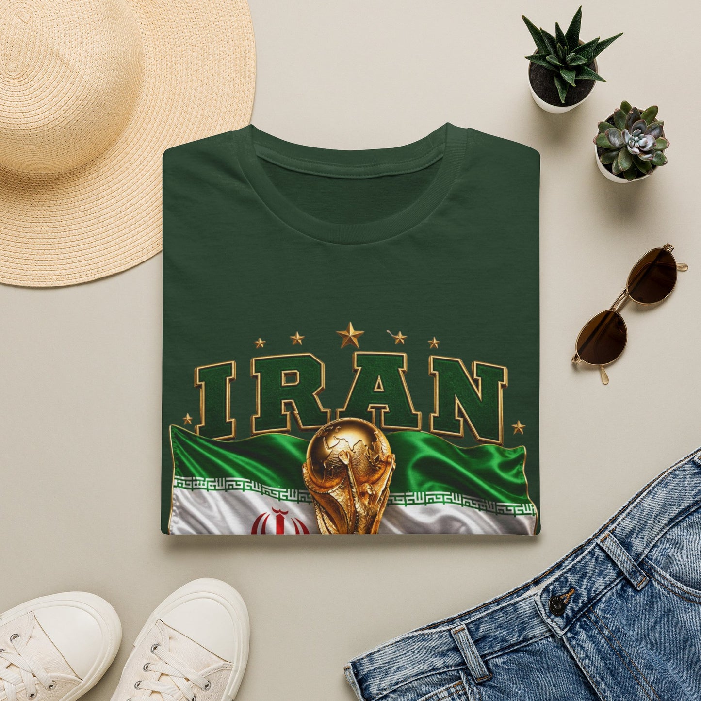 Iran 2026 World Cup T-Shirt — Flag, Trophy & Year Football Fan Tee