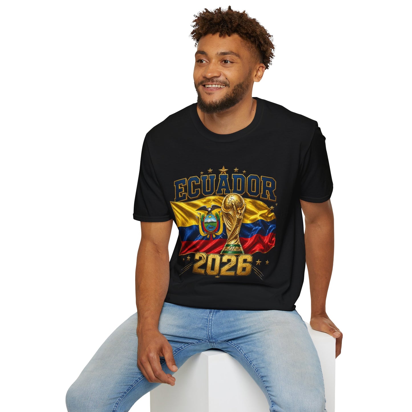 Ecuador 2026 World Cup T-Shirt — Ecuador Flag & Trophy Soccer Fan Tee