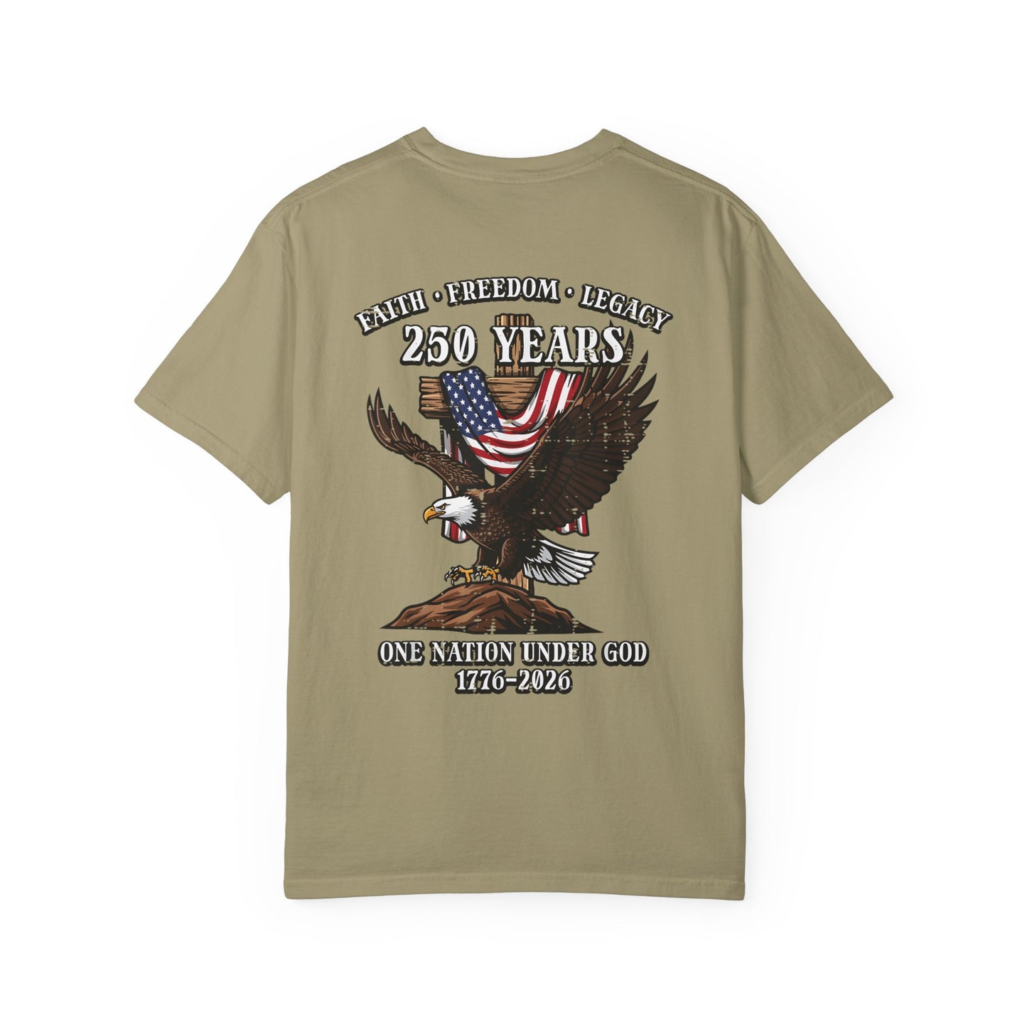 Patriotic Eagle T-Shirt — "250 Years" One Nation Under God (1776–2026)