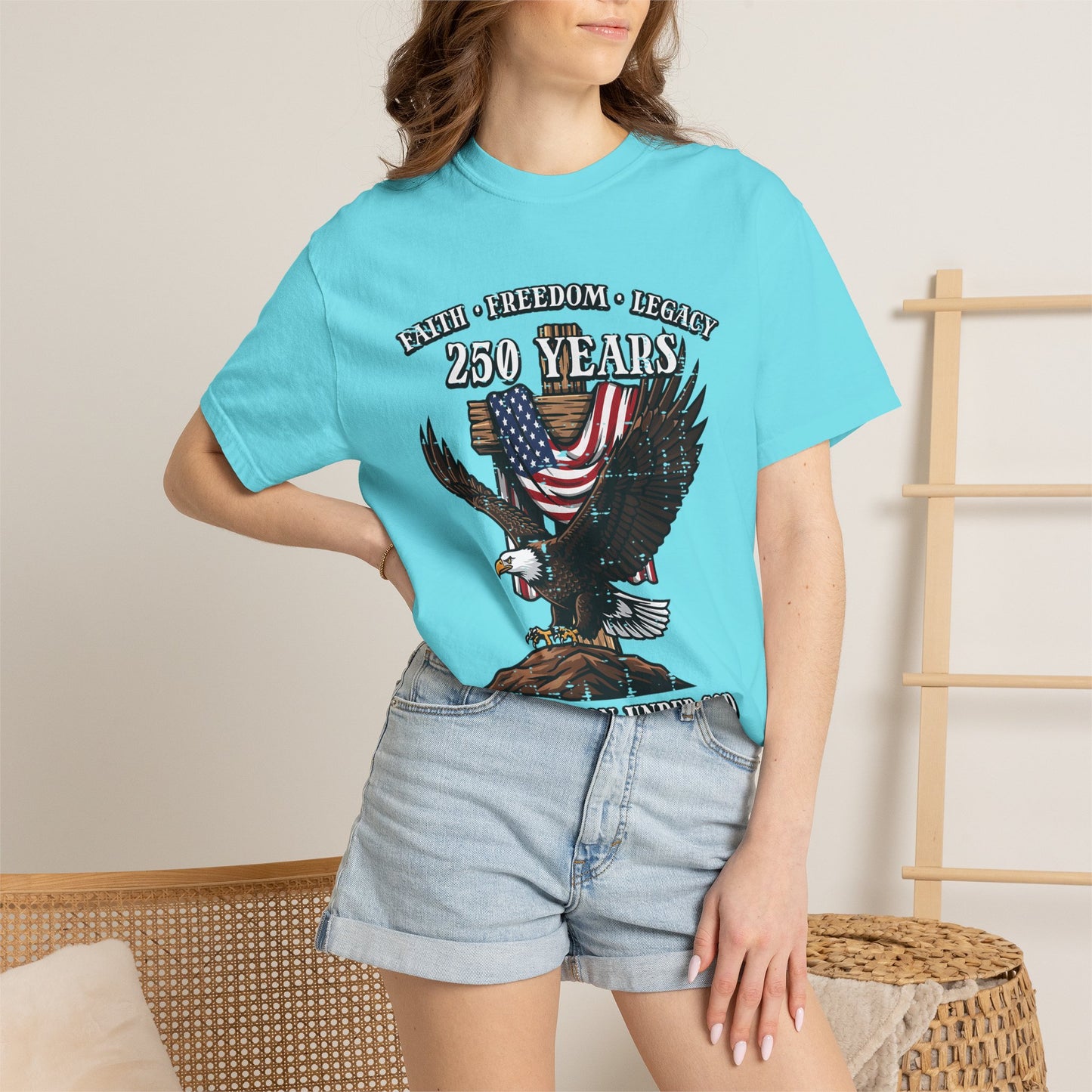 Patriotic Eagle T-Shirt — "250 Years" One Nation Under God (1776–2026)
