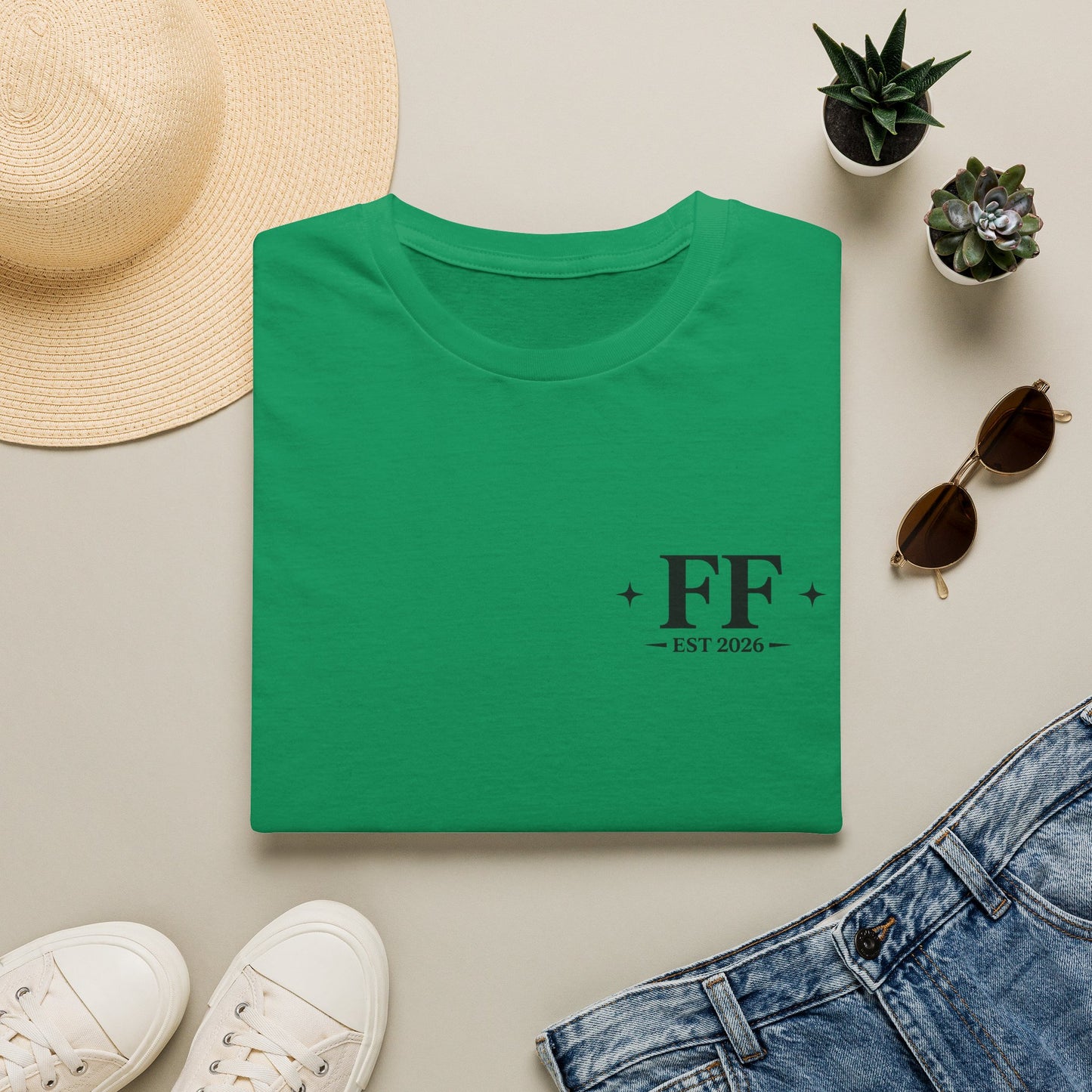 4ht of July FF Est. 2026 Minimal Logo T‑Shirt