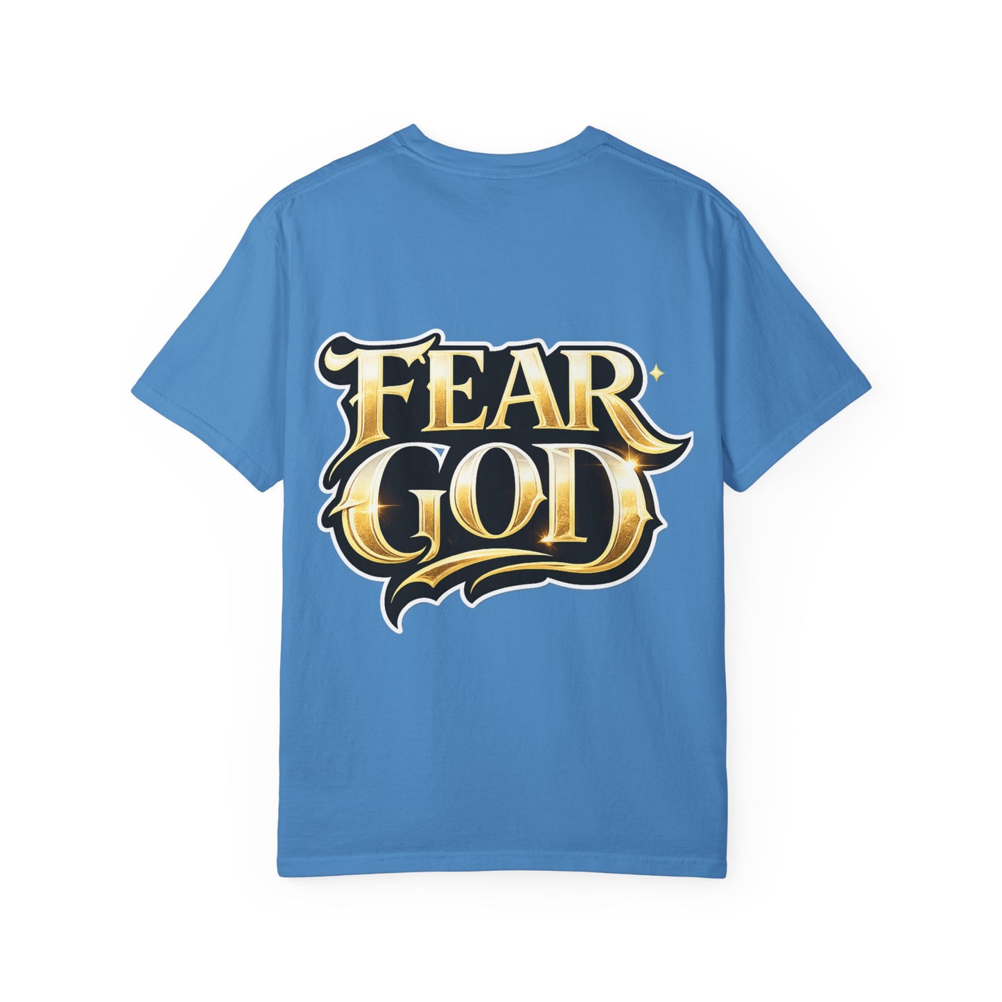 Fear God Graphic T-Shirt — Bold Gold Back Logo Christian Streetwear