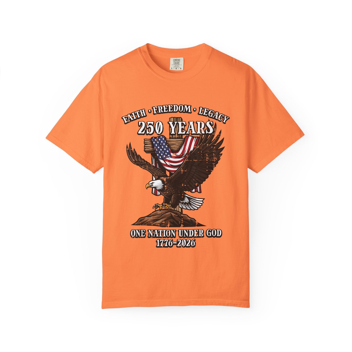Patriotic Eagle T-Shirt — "250 Years" One Nation Under God (1776–2026)