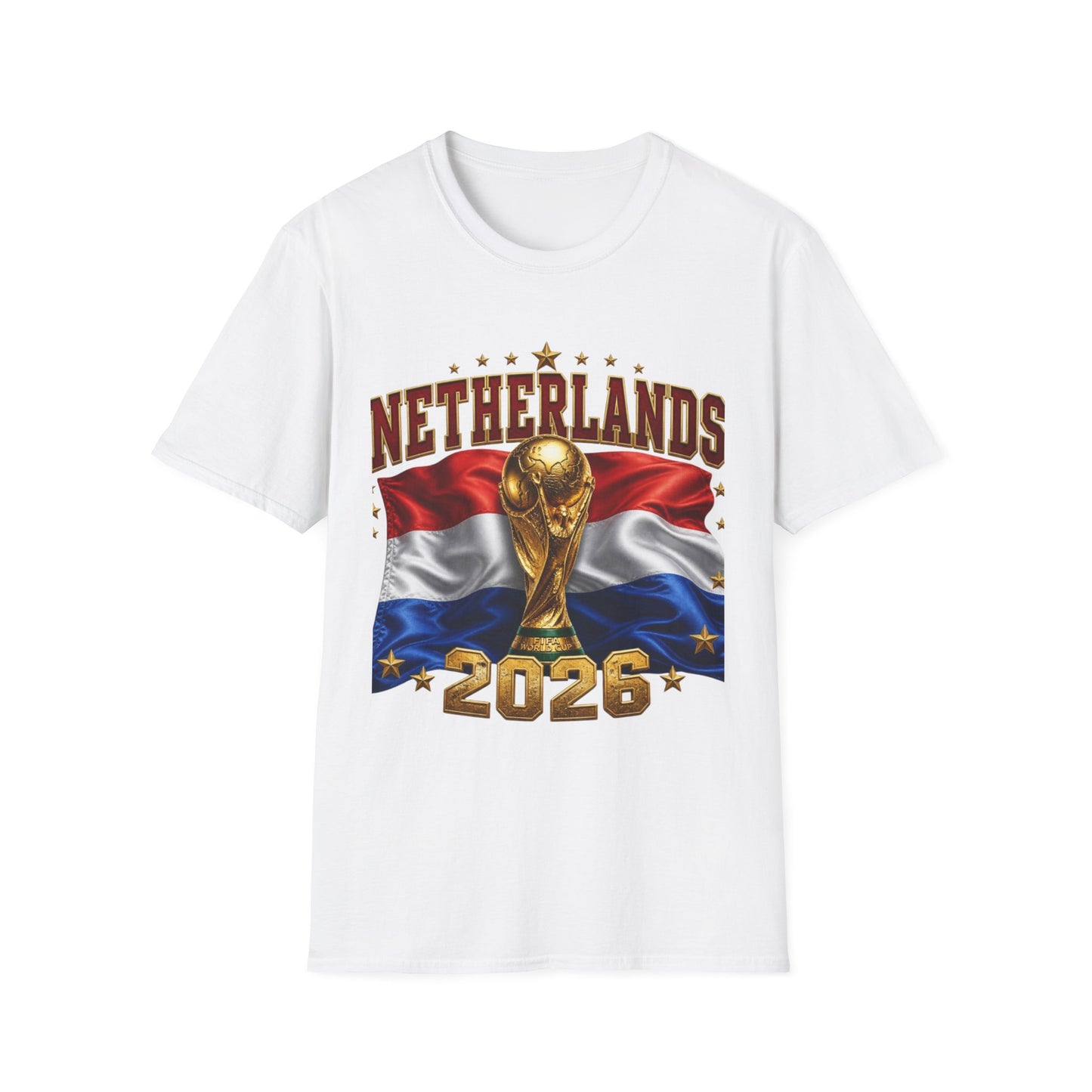 Netherlands 2026 World Cup T-Shirt — Dutch Flag & Trophy Football Tee