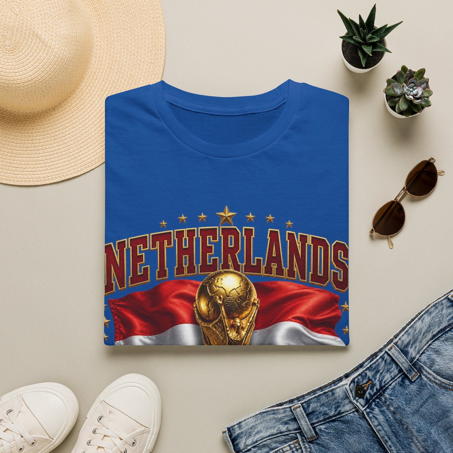 Netherlands 2026 World Cup T-Shirt — Dutch Flag & Trophy Football Tee