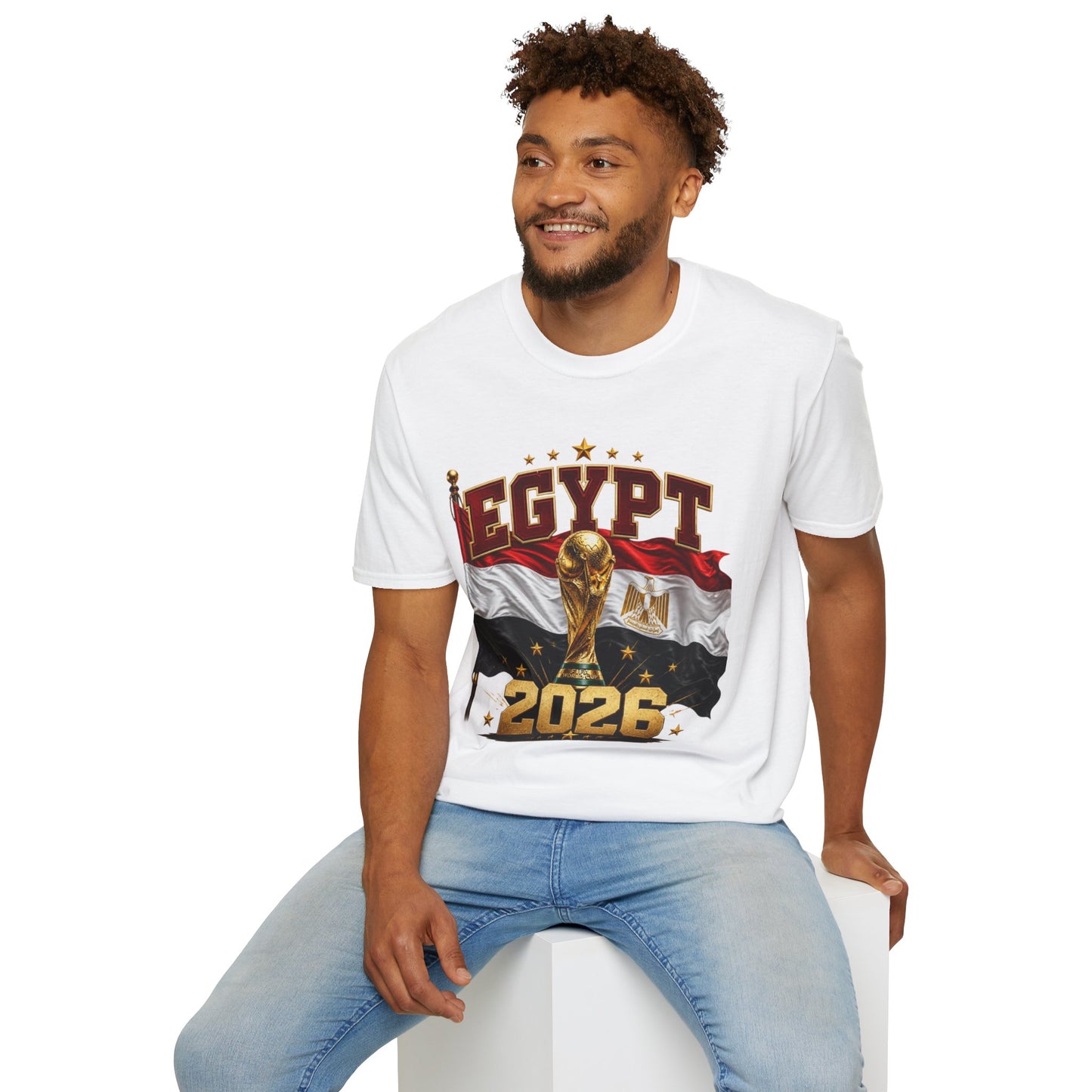 Egypt 2026 Soccer World Cup T-Shirt — Egyptian Flag & Trophy Football Tee