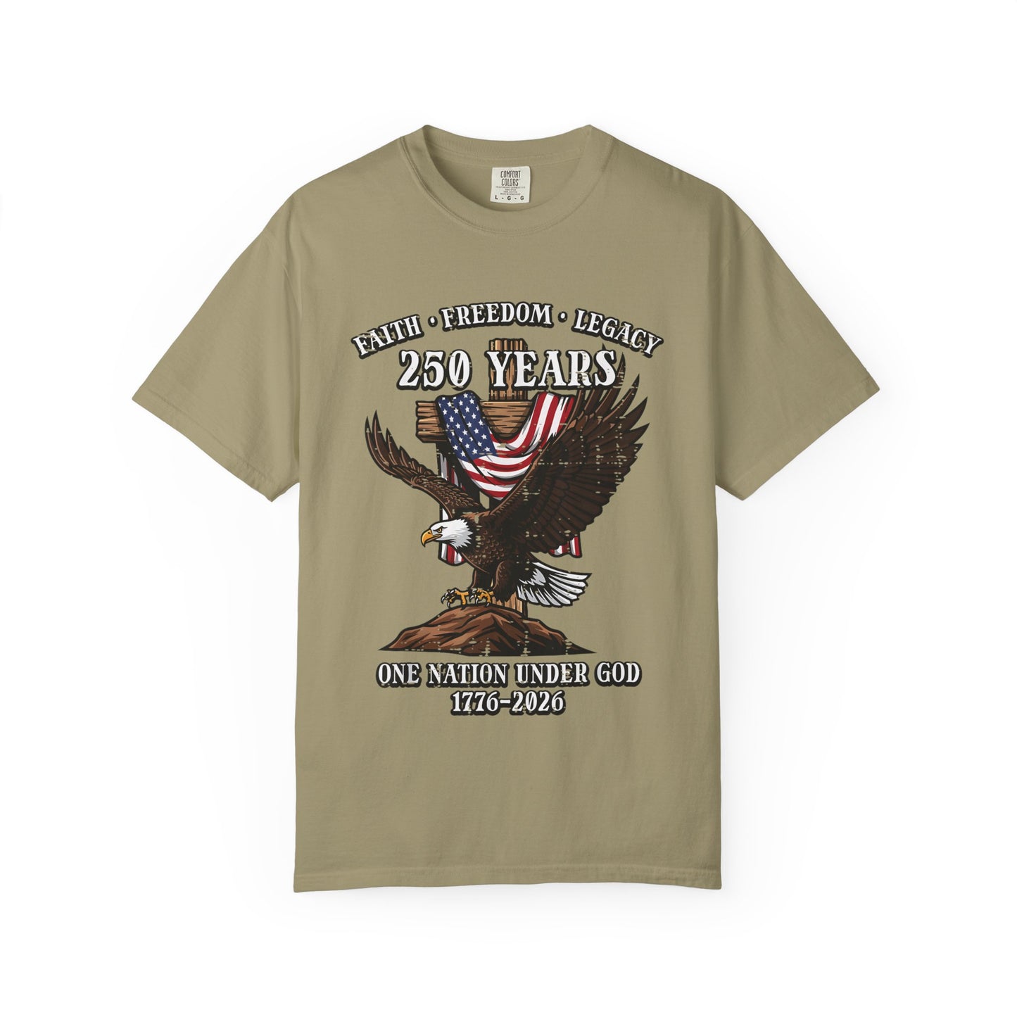 Patriotic Eagle T-Shirt — "250 Years" One Nation Under God (1776–2026)