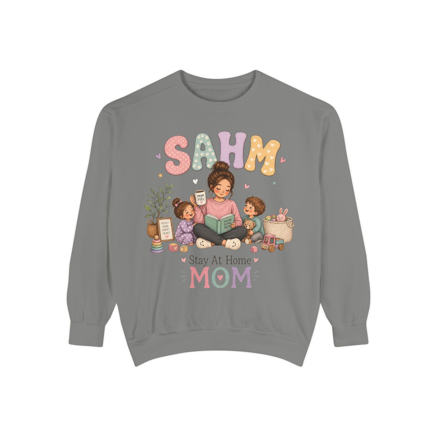 Stay At Home Mom Sweatshirt — SAHM Cozy Family Graphic Sweatshirt