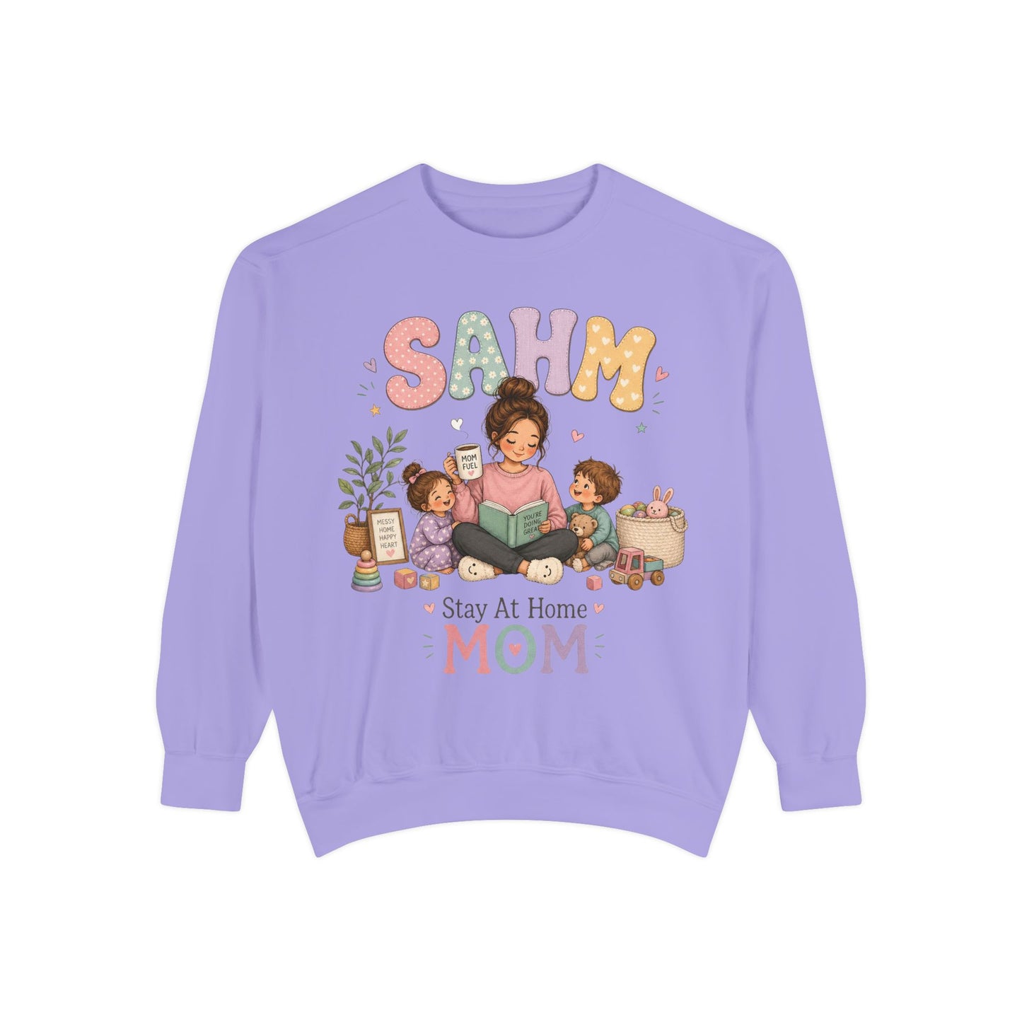 Stay At Home Mom Sweatshirt — SAHM Cozy Family Graphic Sweatshirt