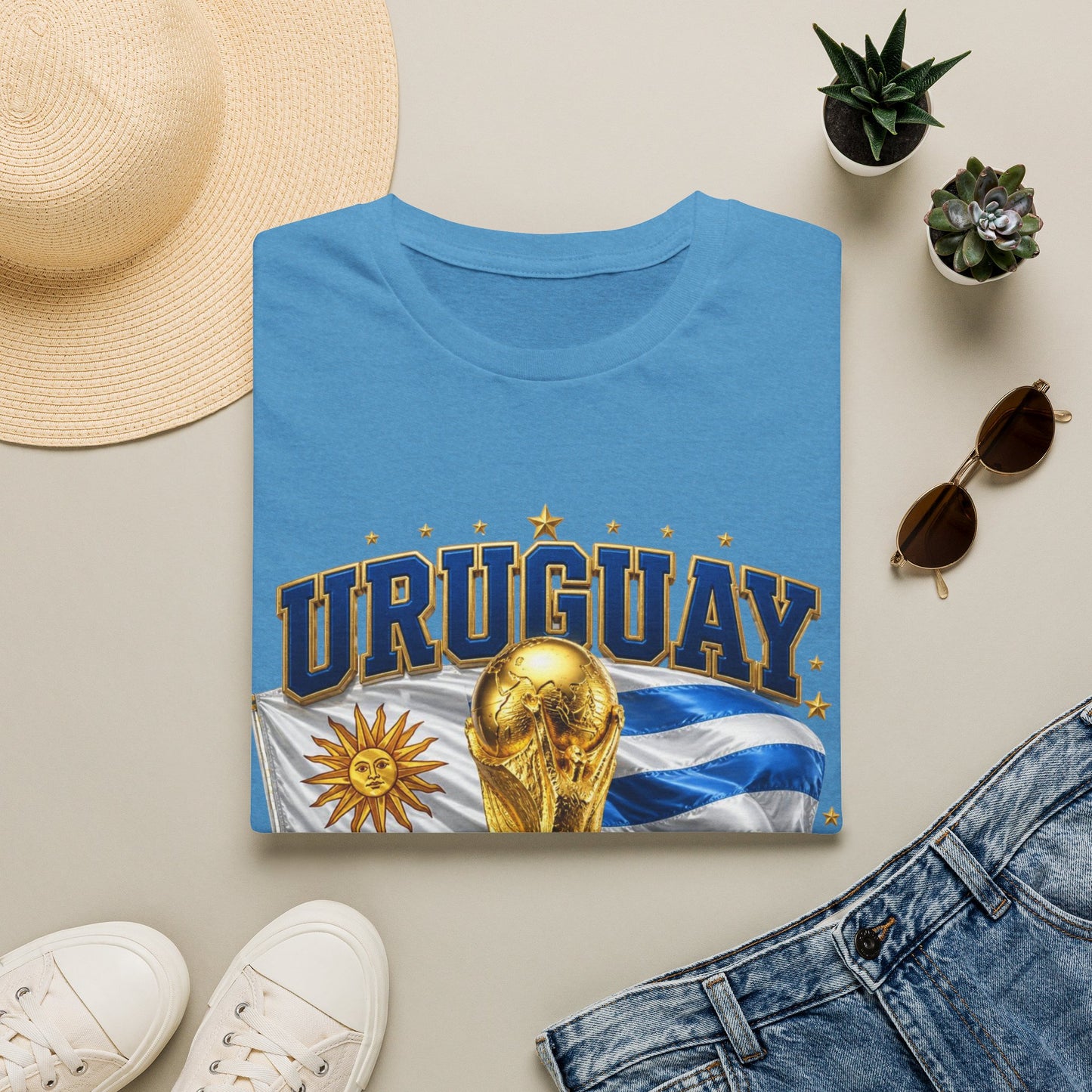 Uruguay World Cup 2026 T-Shirt — National Flag & Trophy Soccer Tee