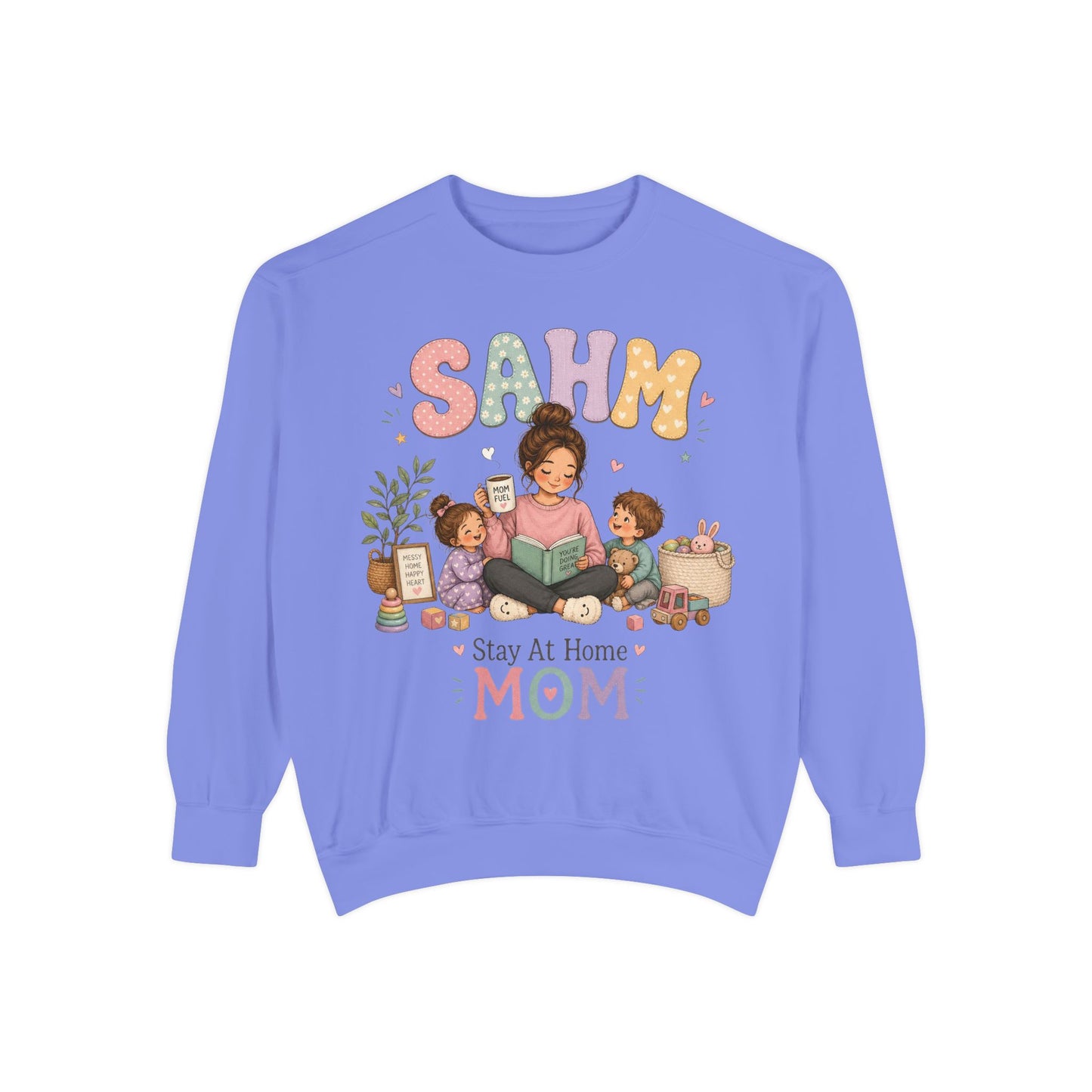 Stay At Home Mom Sweatshirt — SAHM Cozy Family Graphic Sweatshirt
