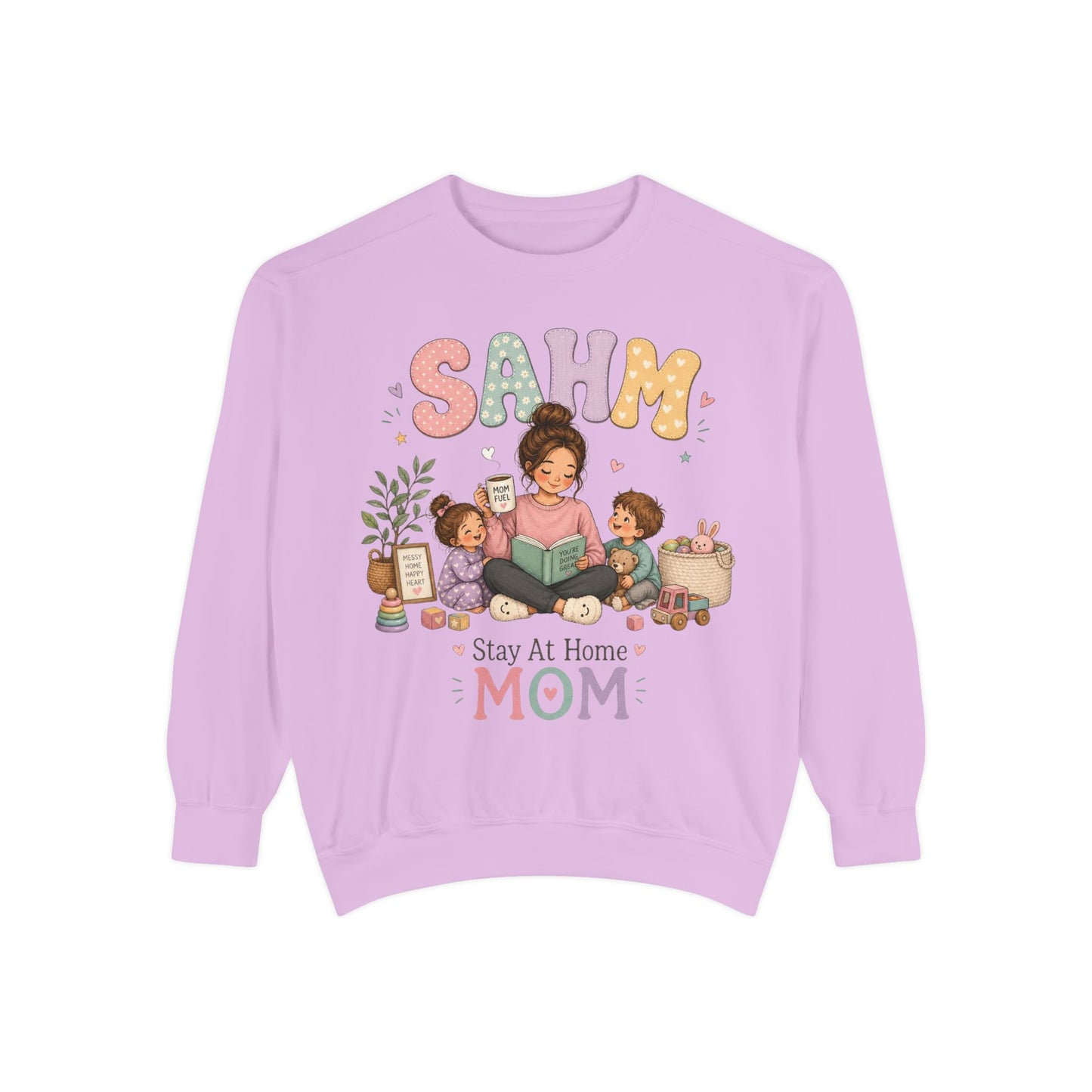 Stay At Home Mom Sweatshirt — SAHM Cozy Family Graphic Sweatshirt