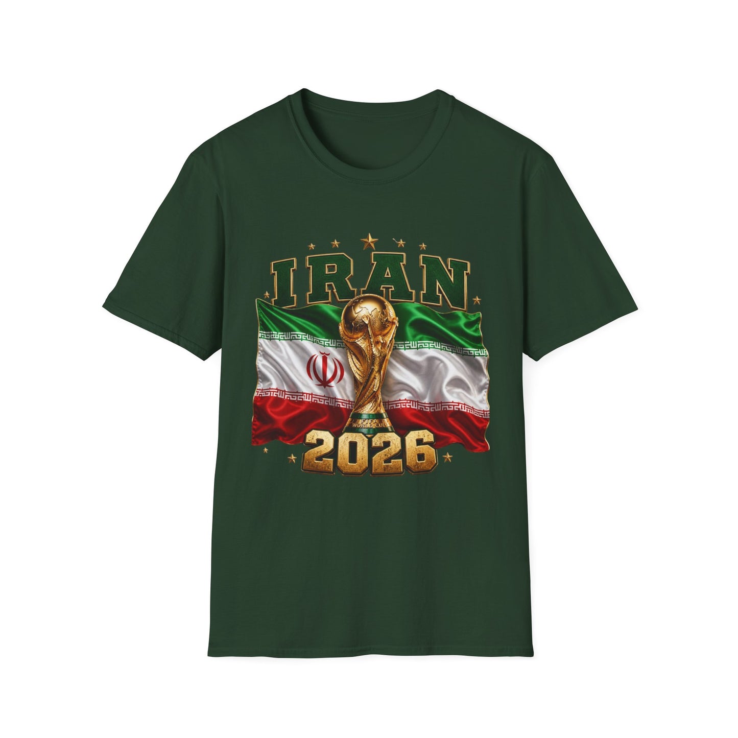 Iran 2026 World Cup T-Shirt — Flag, Trophy & Year Football Fan Tee