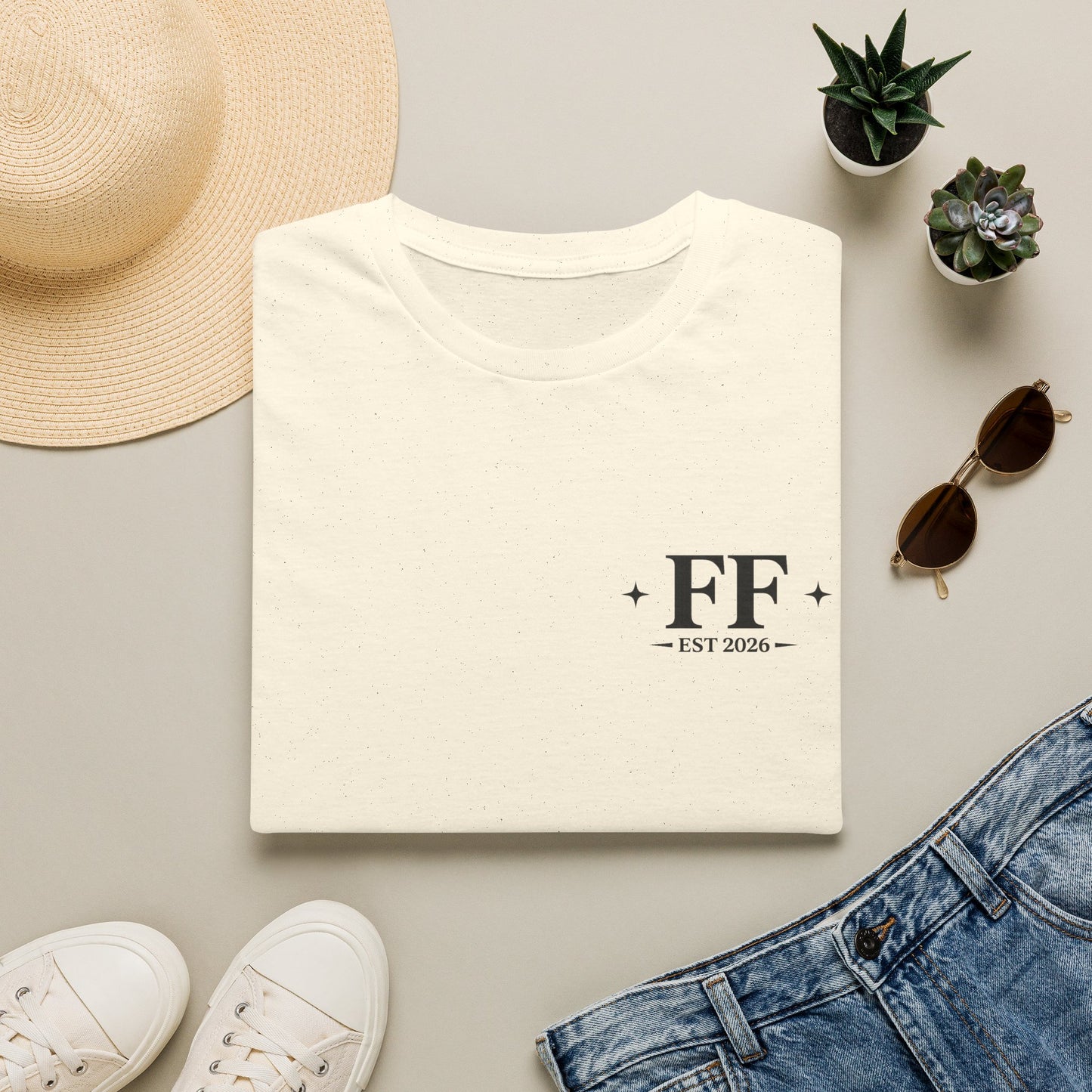 FF Est. 2026 Minimal Logo T-Shirt — Monogram Casual Tee