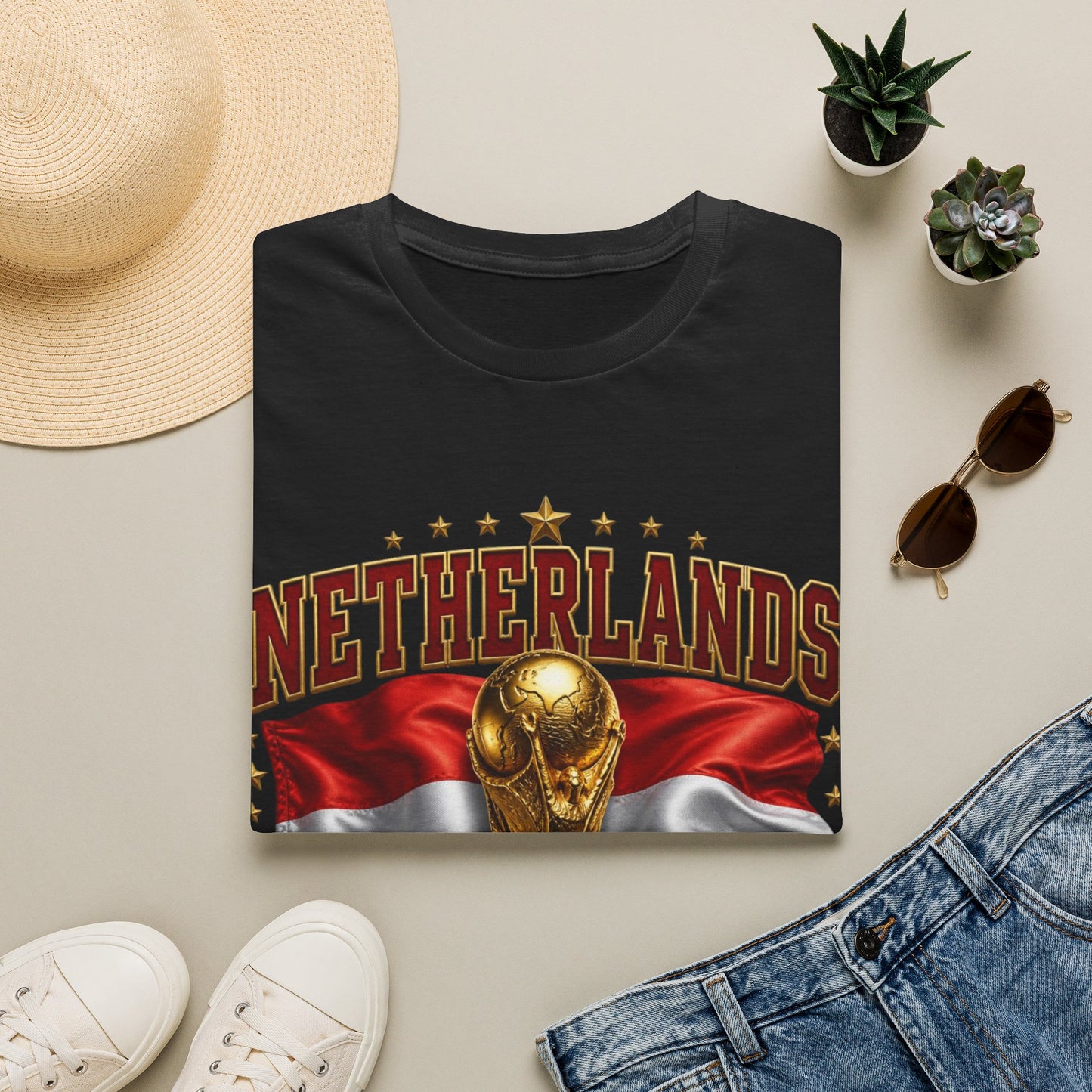 Netherlands 2026 World Cup T-Shirt — Dutch Flag & Trophy Football Tee