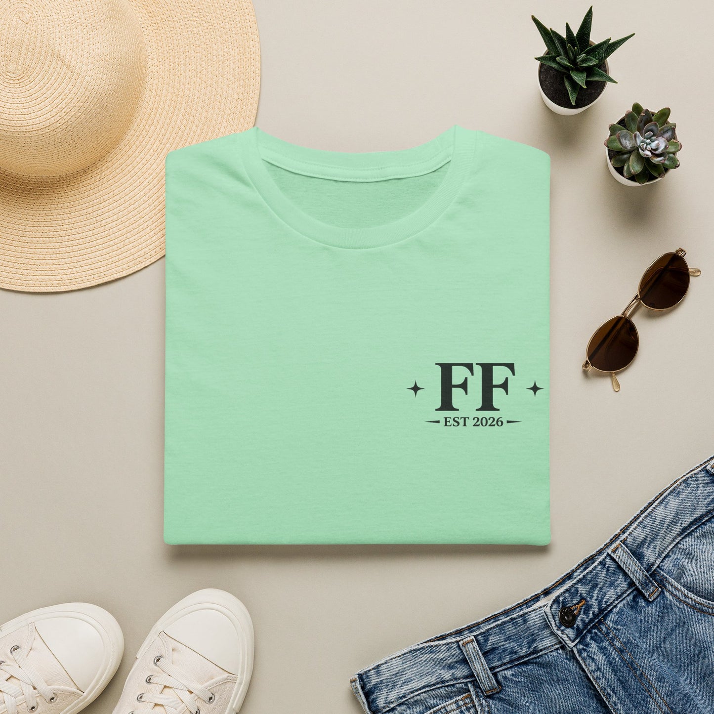 FF Est. 2026 Minimal Logo T-Shirt — Monogram Casual Tee
