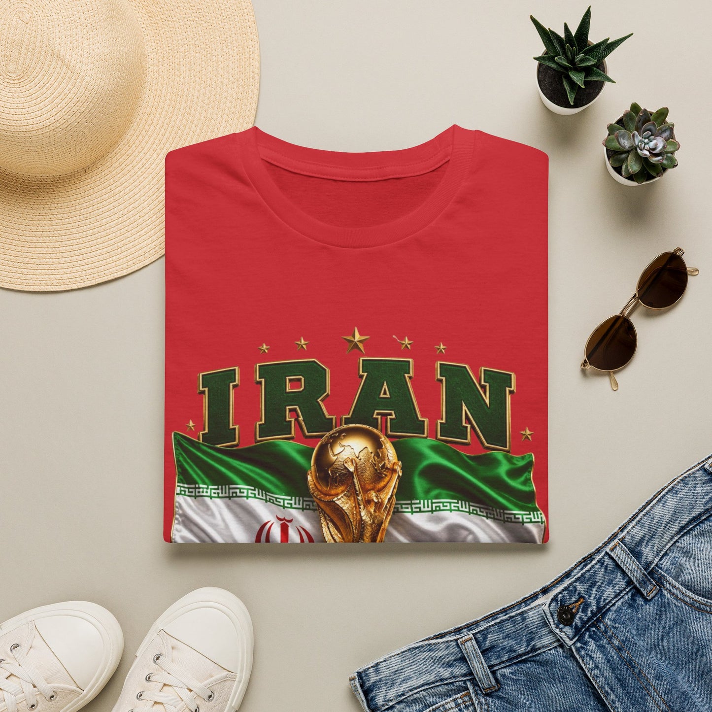 Iran 2026 World Cup T-Shirt — Flag, Trophy & Year Football Fan Tee