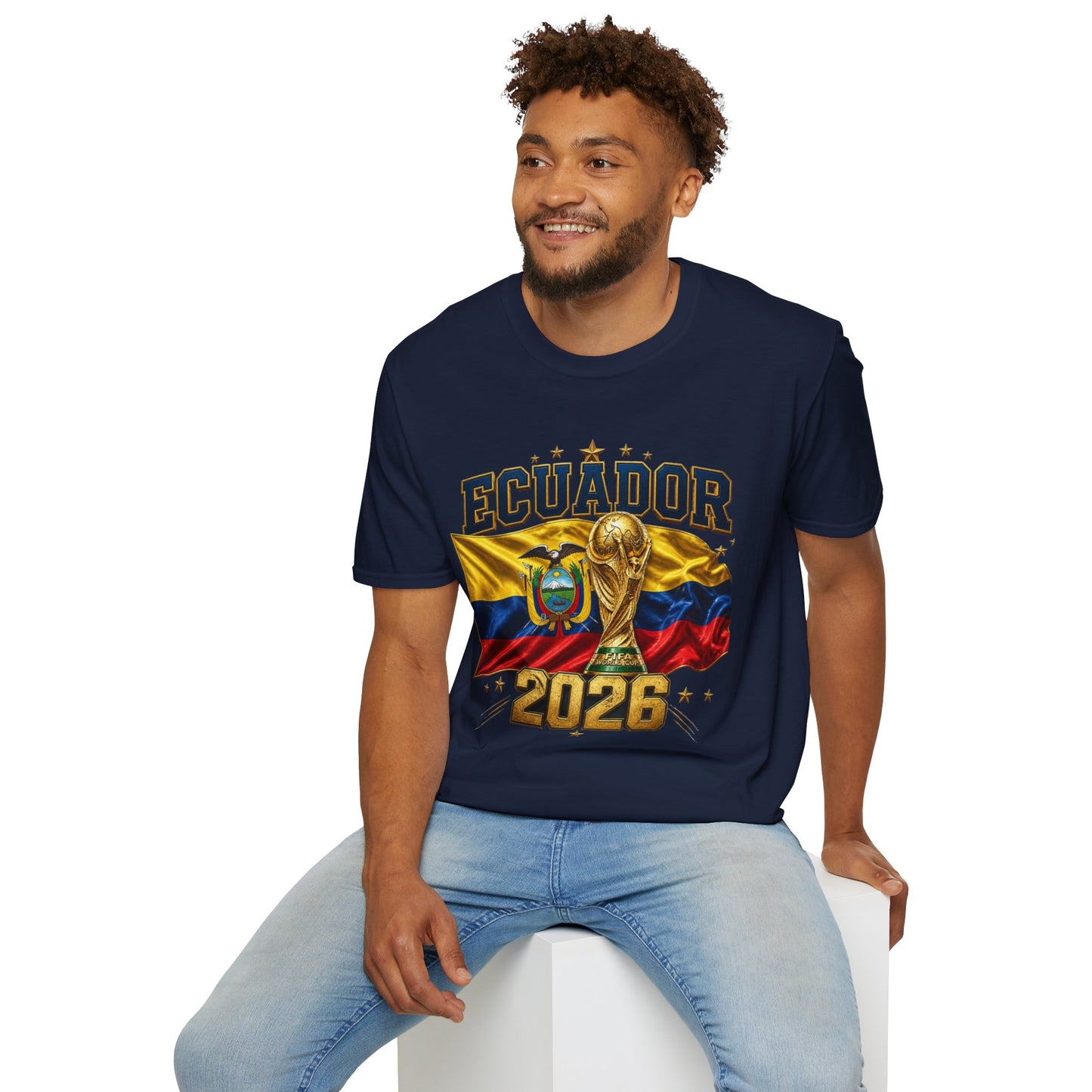 Ecuador 2026 World Cup T-Shirt — Ecuador Flag & Trophy Soccer Fan Tee