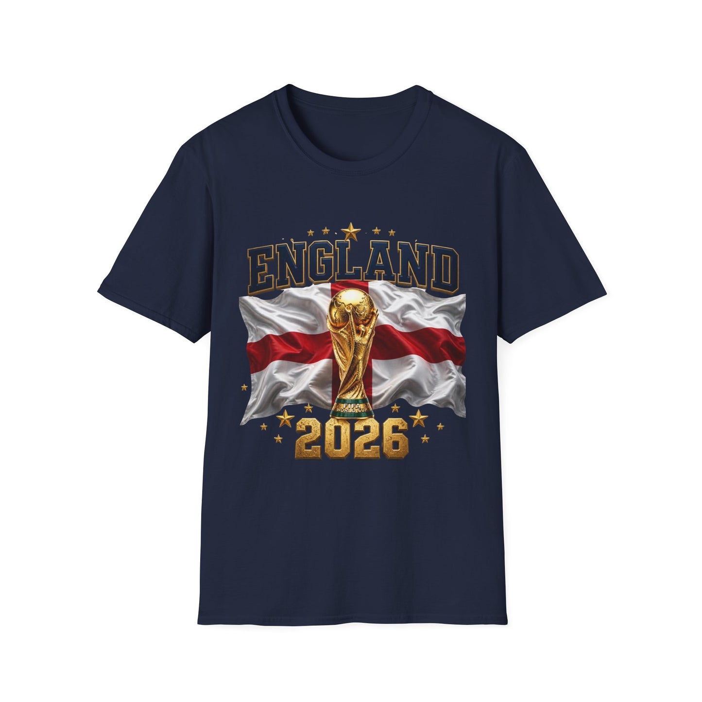 England 2026 World Cup T-Shirt — Trophy & Flag Football Fan Tee