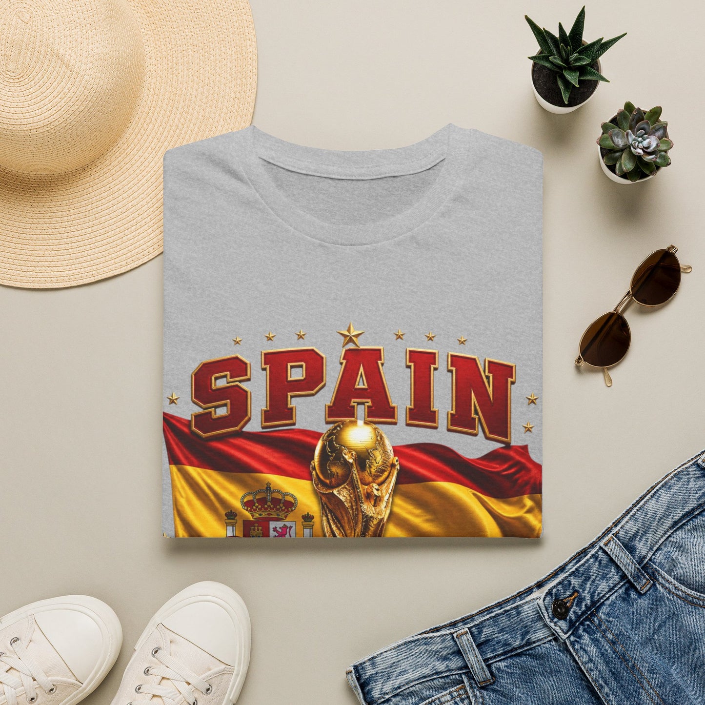 Spain 2026 World Cup Tee — Spanish Flag & Trophy Soccer Shirt