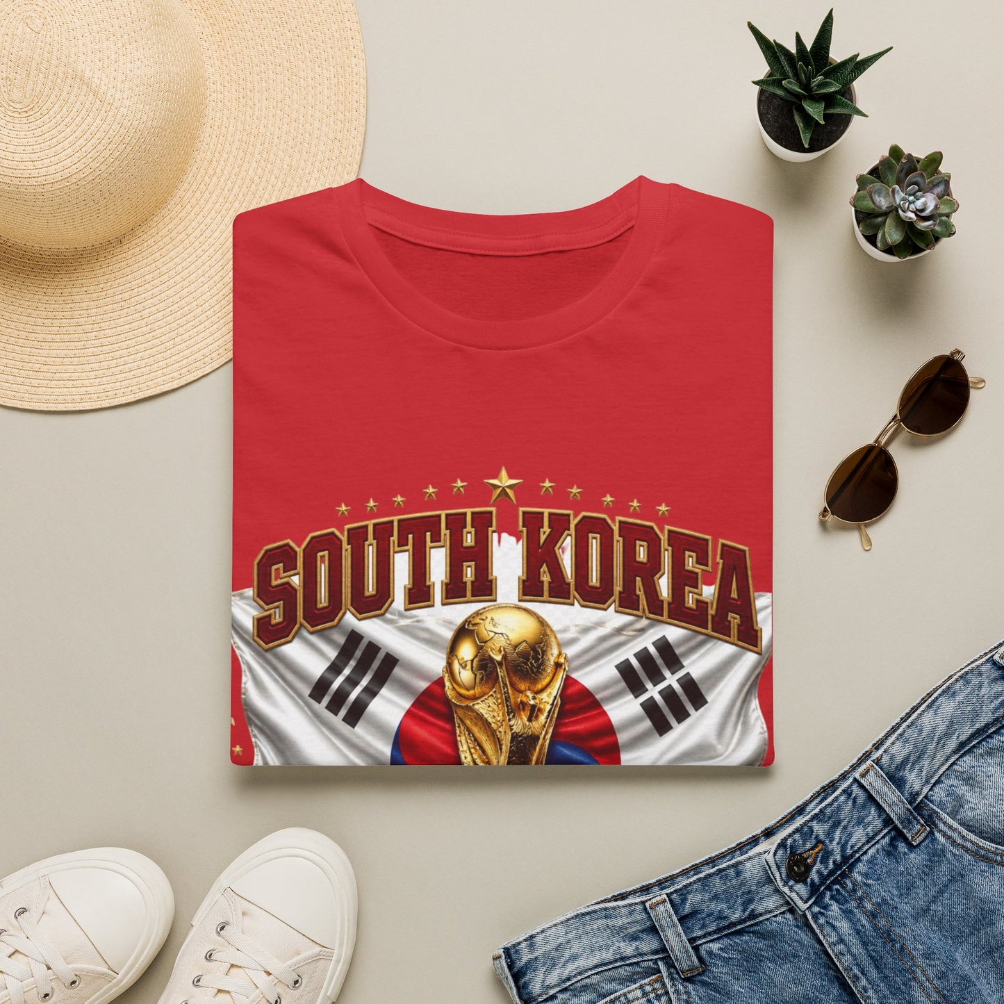 South Korea 2026 World Cup T-Shirt – Korean Flag & Trophy Soccer Tee
