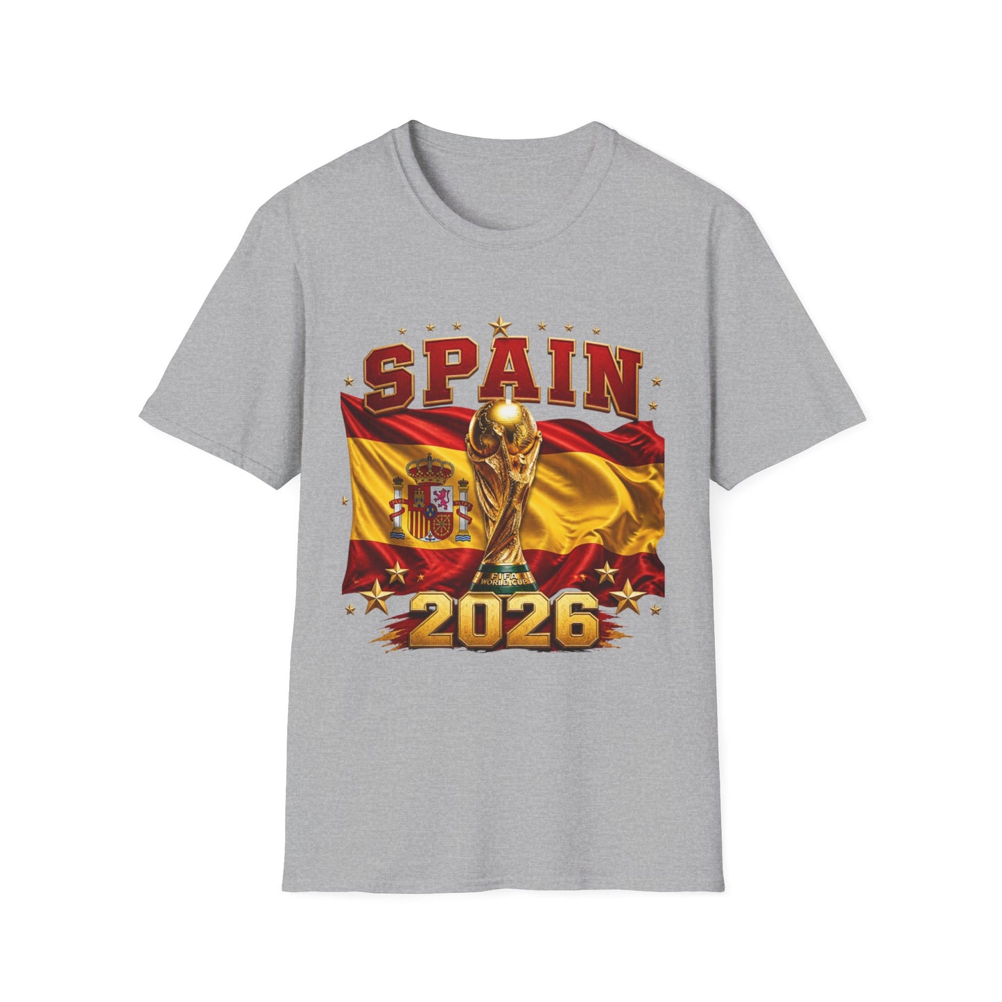 Spain 2026 World Cup Tee — Spanish Flag & Trophy Soccer Shirt