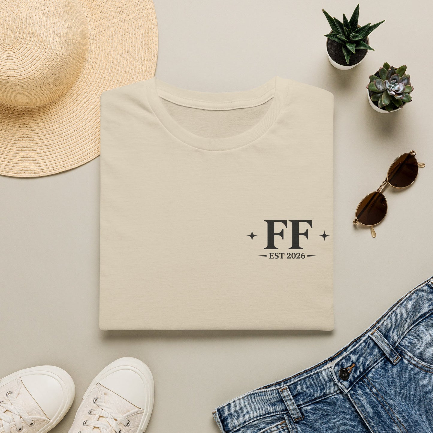 FF Est. 2026 Minimal Logo T-Shirt — Monogram Casual Tee