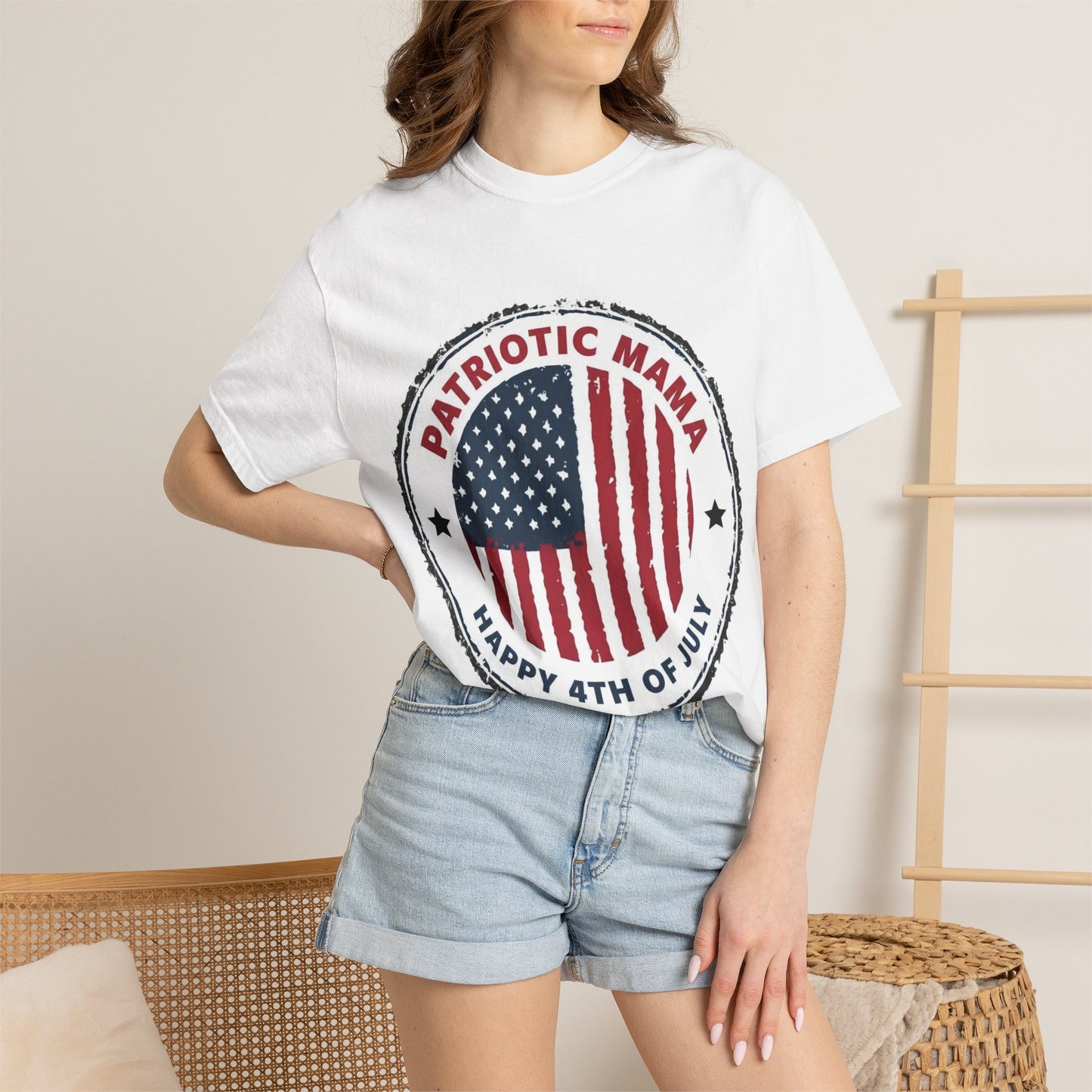Patriotic Mama T-Shirt — Happy 4th of July American Flag Tee