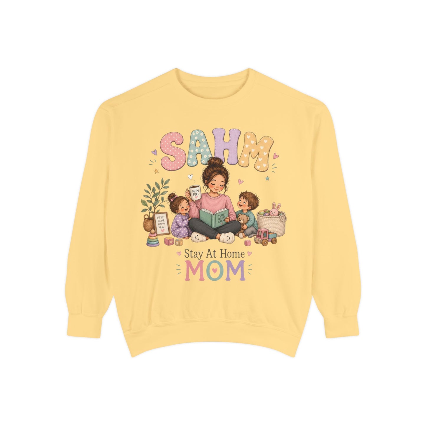 Stay At Home Mom Sweatshirt — SAHM Cozy Family Graphic Sweatshirt