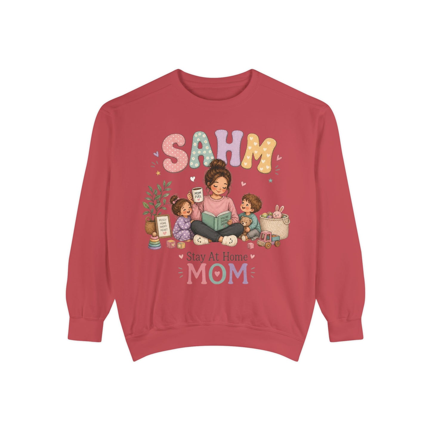Stay At Home Mom Sweatshirt — SAHM Cozy Family Graphic Sweatshirt