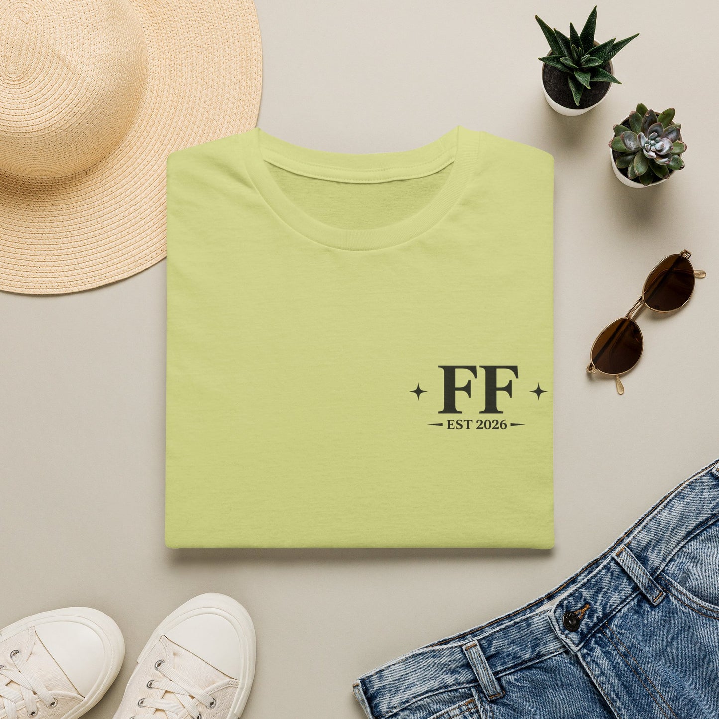 FF Est. 2026 Minimal Logo T-Shirt — Monogram Casual Tee