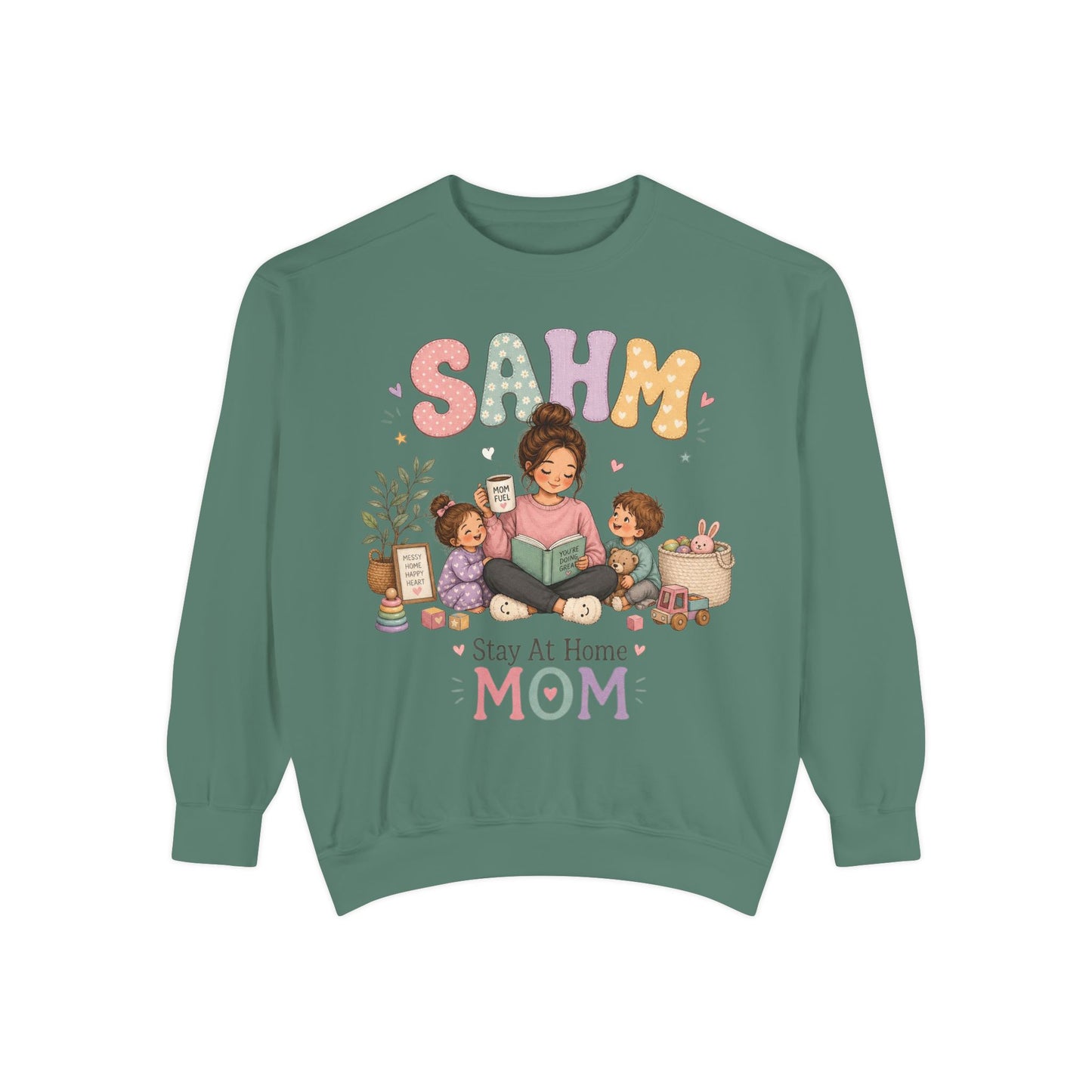 Stay At Home Mom Sweatshirt — SAHM Cozy Family Graphic Sweatshirt