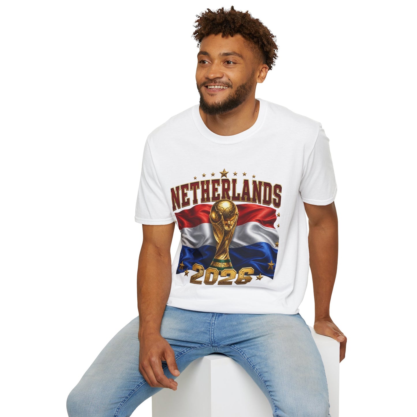 Netherlands 2026 World Cup T-Shirt — Dutch Flag & Trophy Football Tee