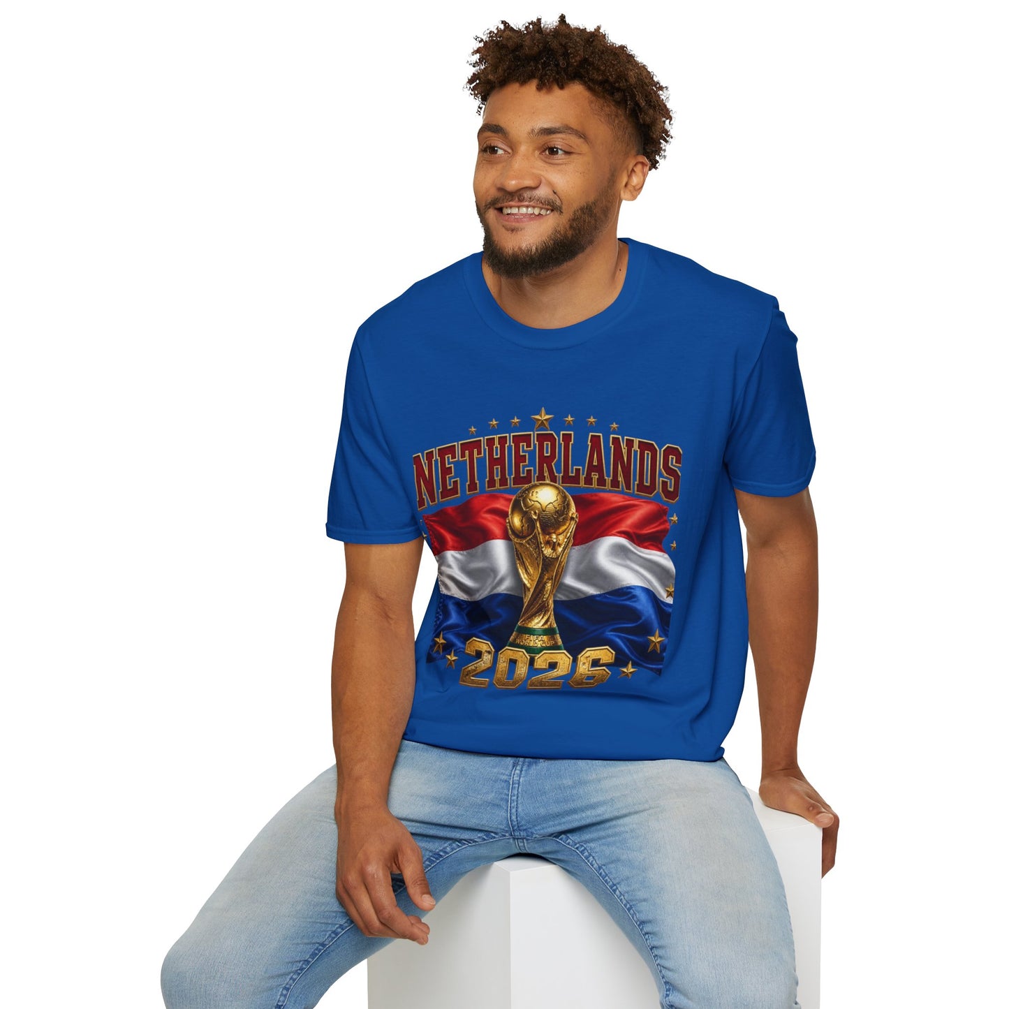 Netherlands 2026 World Cup T-Shirt — Dutch Flag & Trophy Football Tee