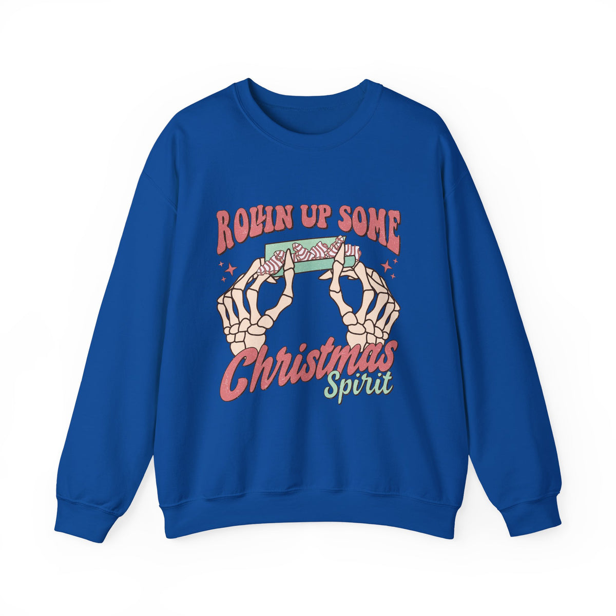 Christmas Spirit Sweatshirt — "Rollin Up Some Christmas Spirit" Holiday Crewneck