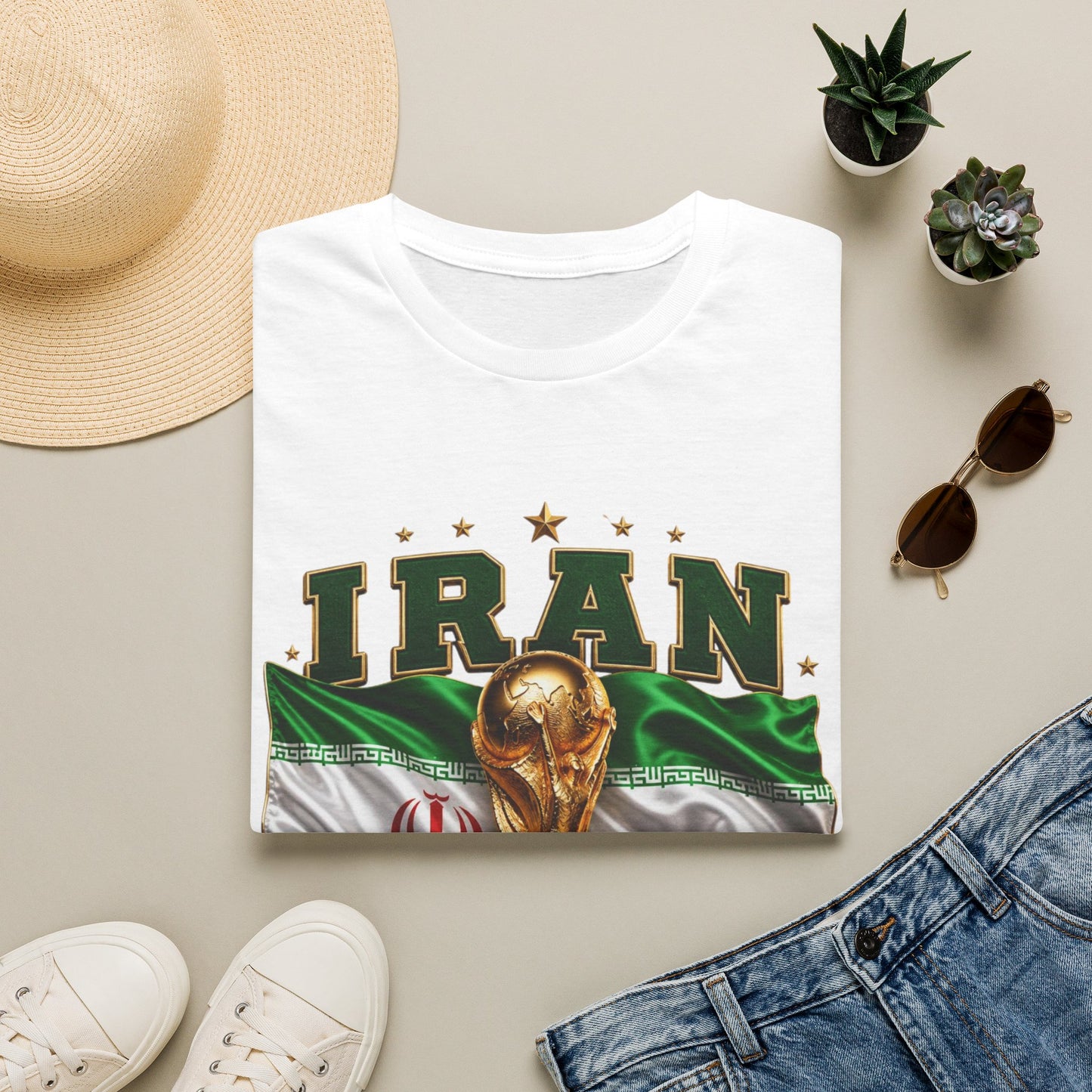 Iran 2026 World Cup T-Shirt — Flag, Trophy & Year Football Fan Tee