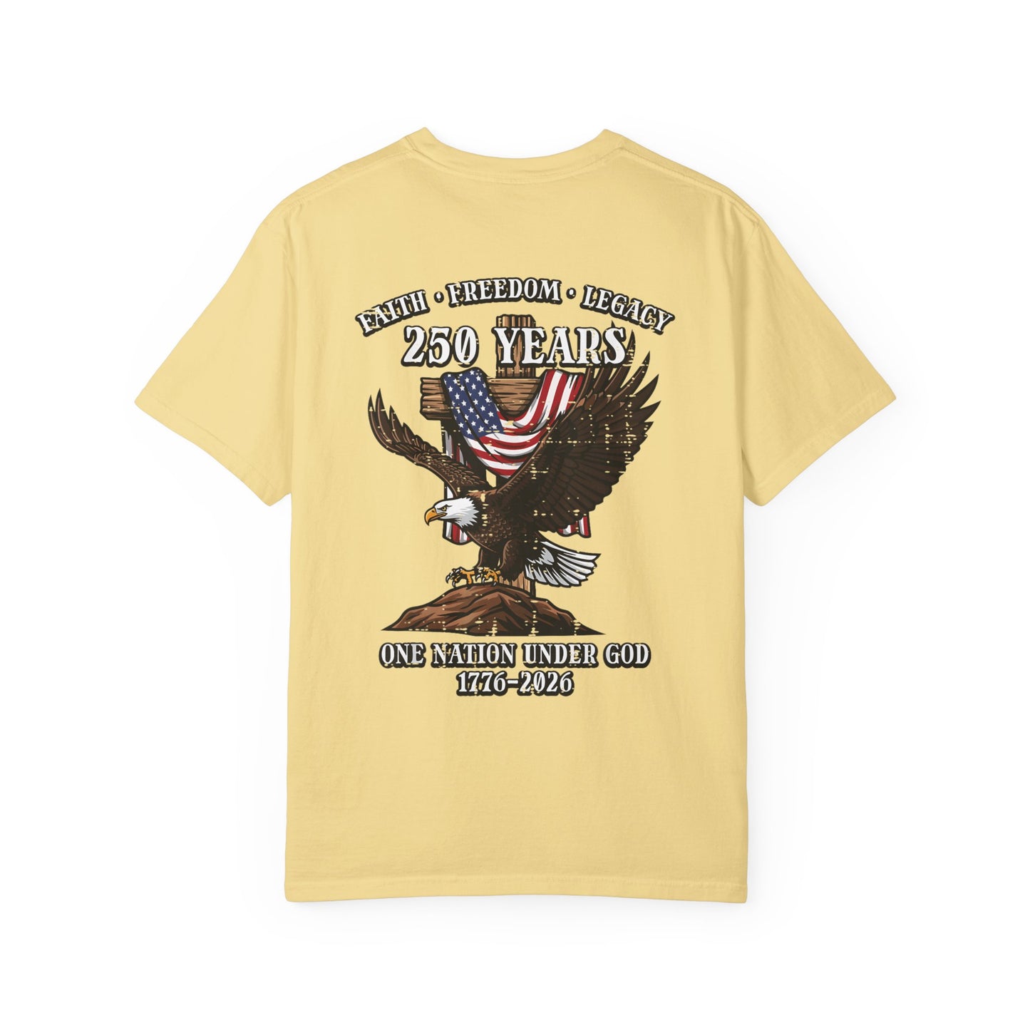 Patriotic Eagle T-Shirt — "250 Years" One Nation Under God (1776–2026)