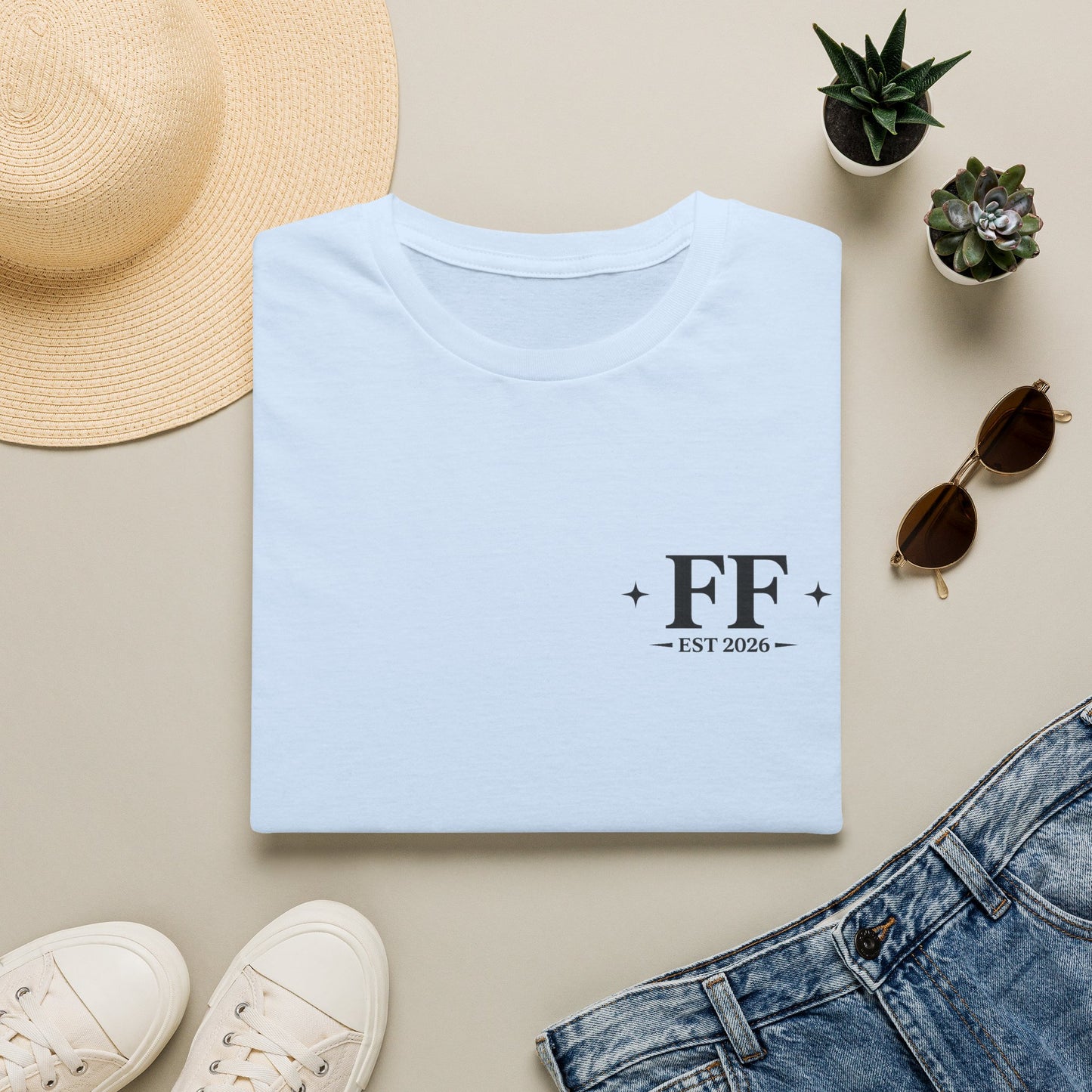 FF Est. 2026 Minimal Logo T-Shirt — Monogram Casual Tee