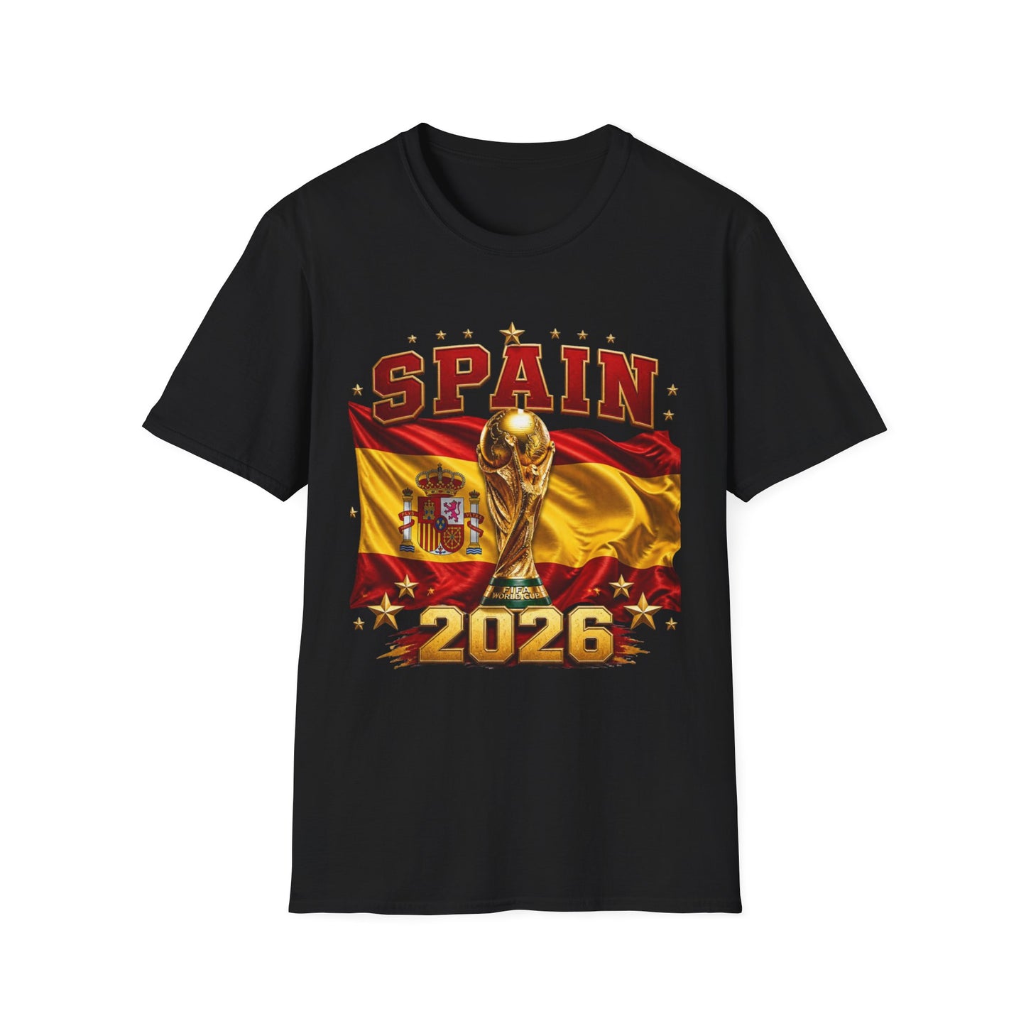 Spain 2026 World Cup Tee — Spanish Flag & Trophy Soccer Shirt