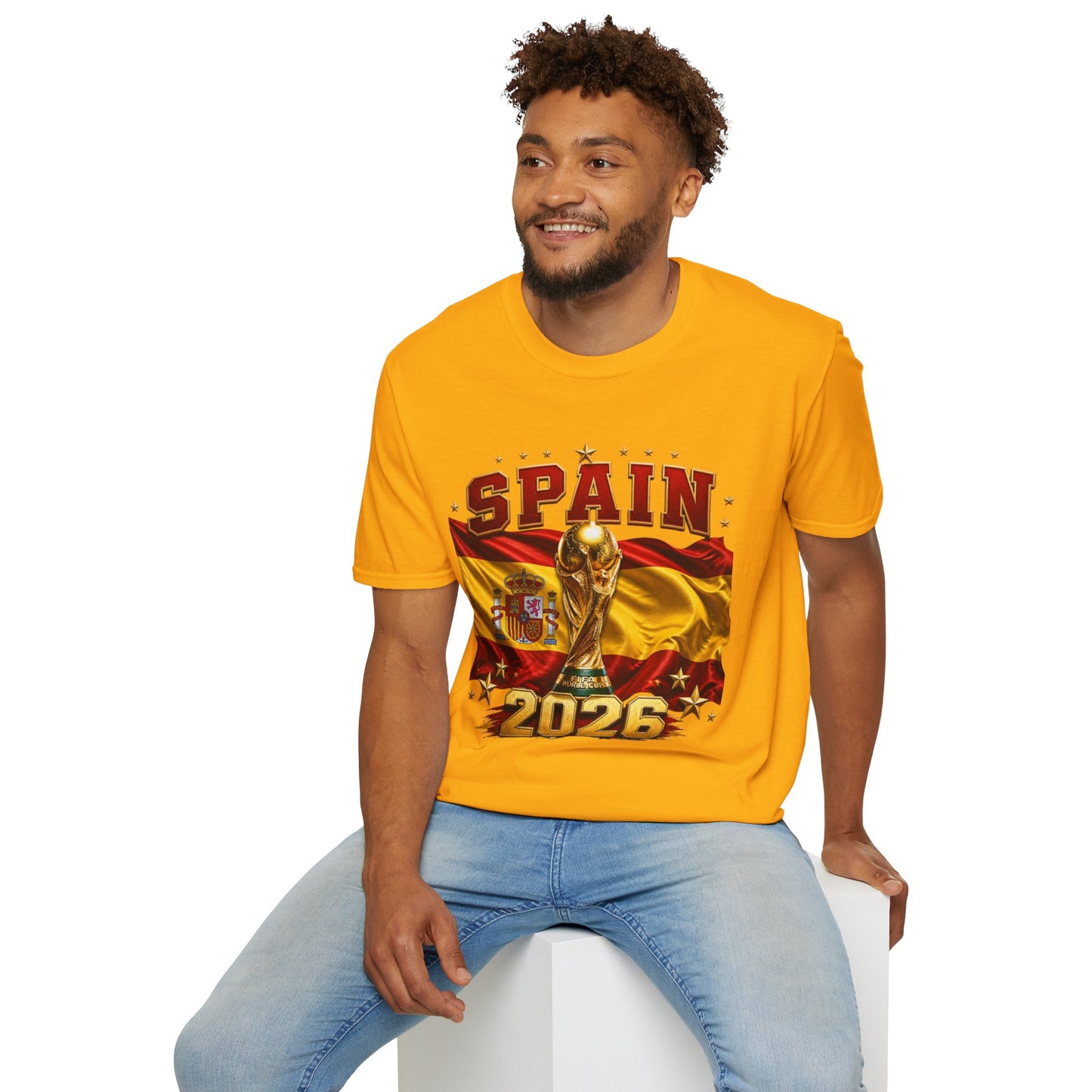 Spain 2026 World Cup Tee — Spanish Flag & Trophy Soccer Shirt