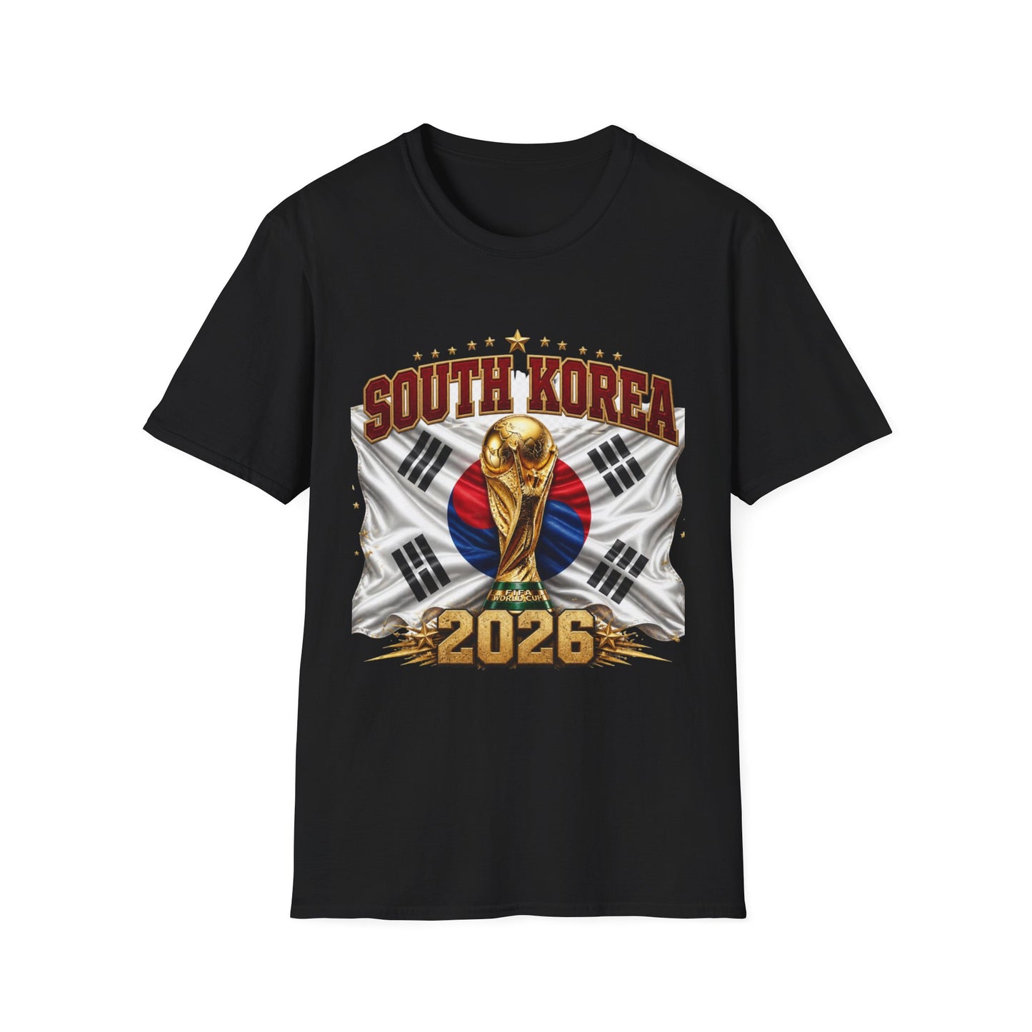South Korea 2026 World Cup T-Shirt – Korean Flag & Trophy Soccer Tee