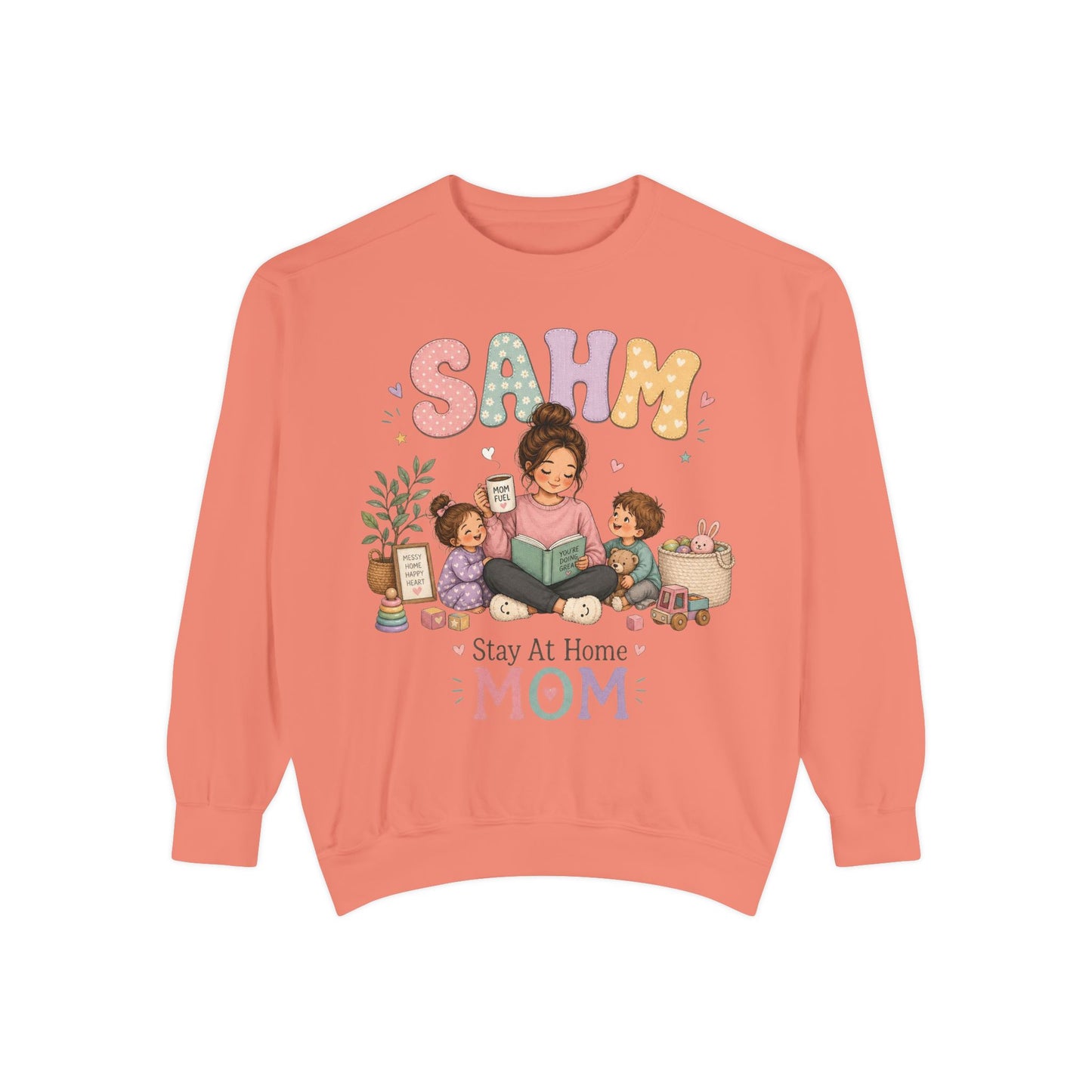 Stay At Home Mom Sweatshirt — SAHM Cozy Family Graphic Sweatshirt