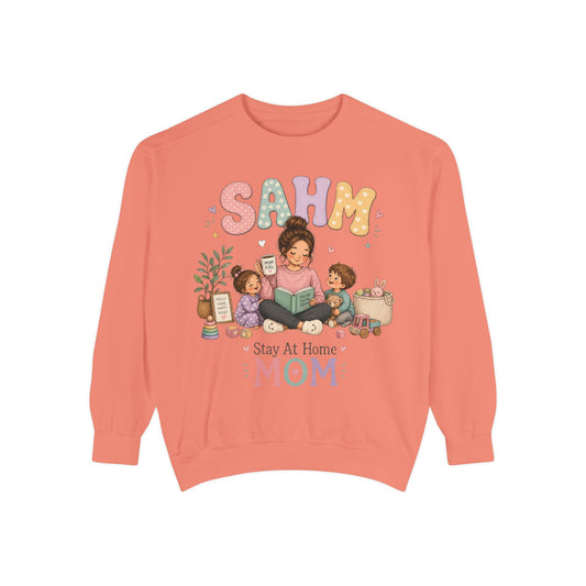 Stay At Home Mom Sweatshirt — SAHM Cozy Family Graphic Sweatshirt