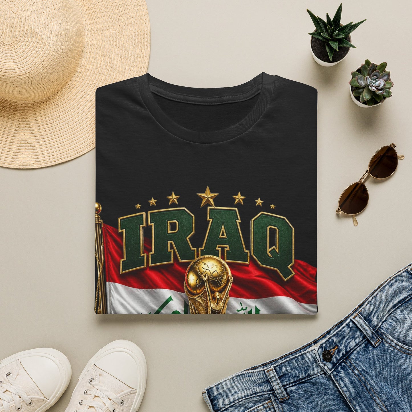 Iraq 2026 World Cup T‑Shirt — National Flag Soccer Fan Tee