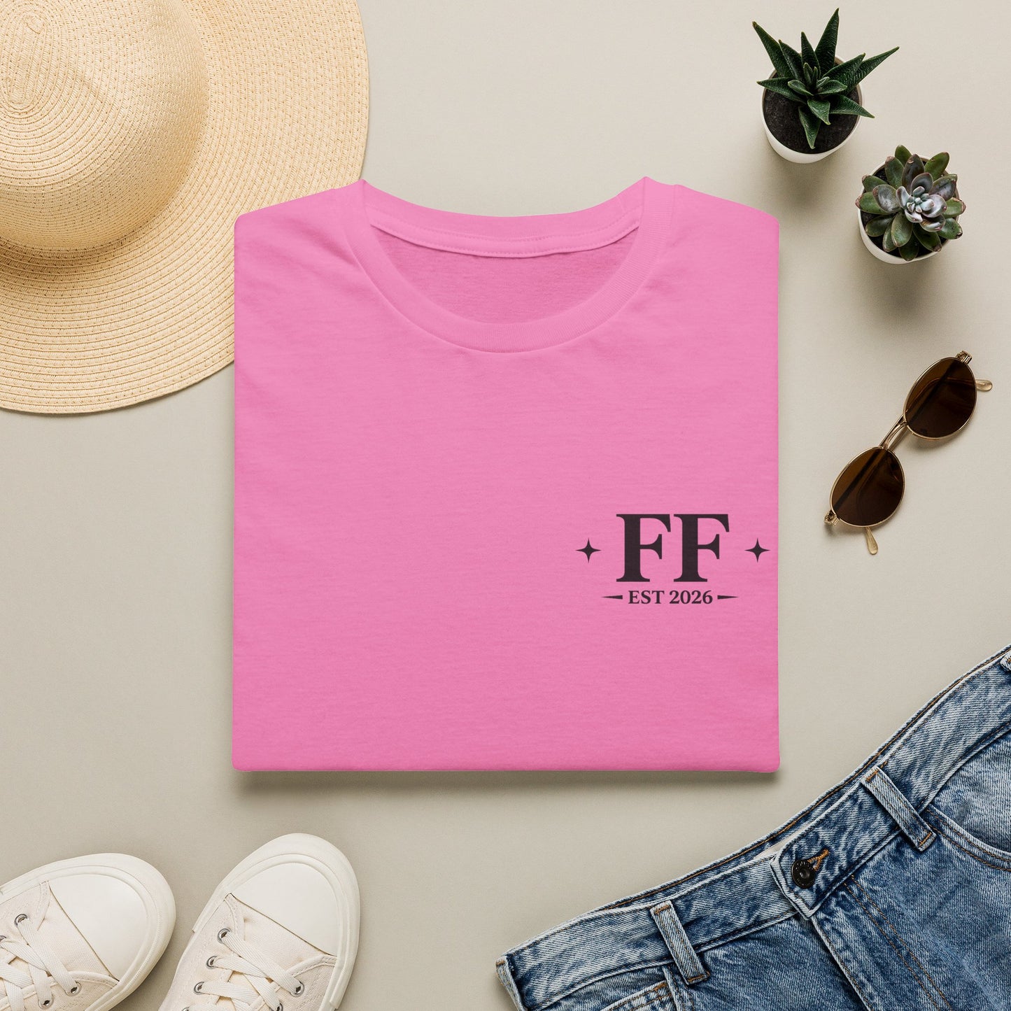 FF Est. 2026 Minimal Logo T-Shirt — Monogram Casual Tee
