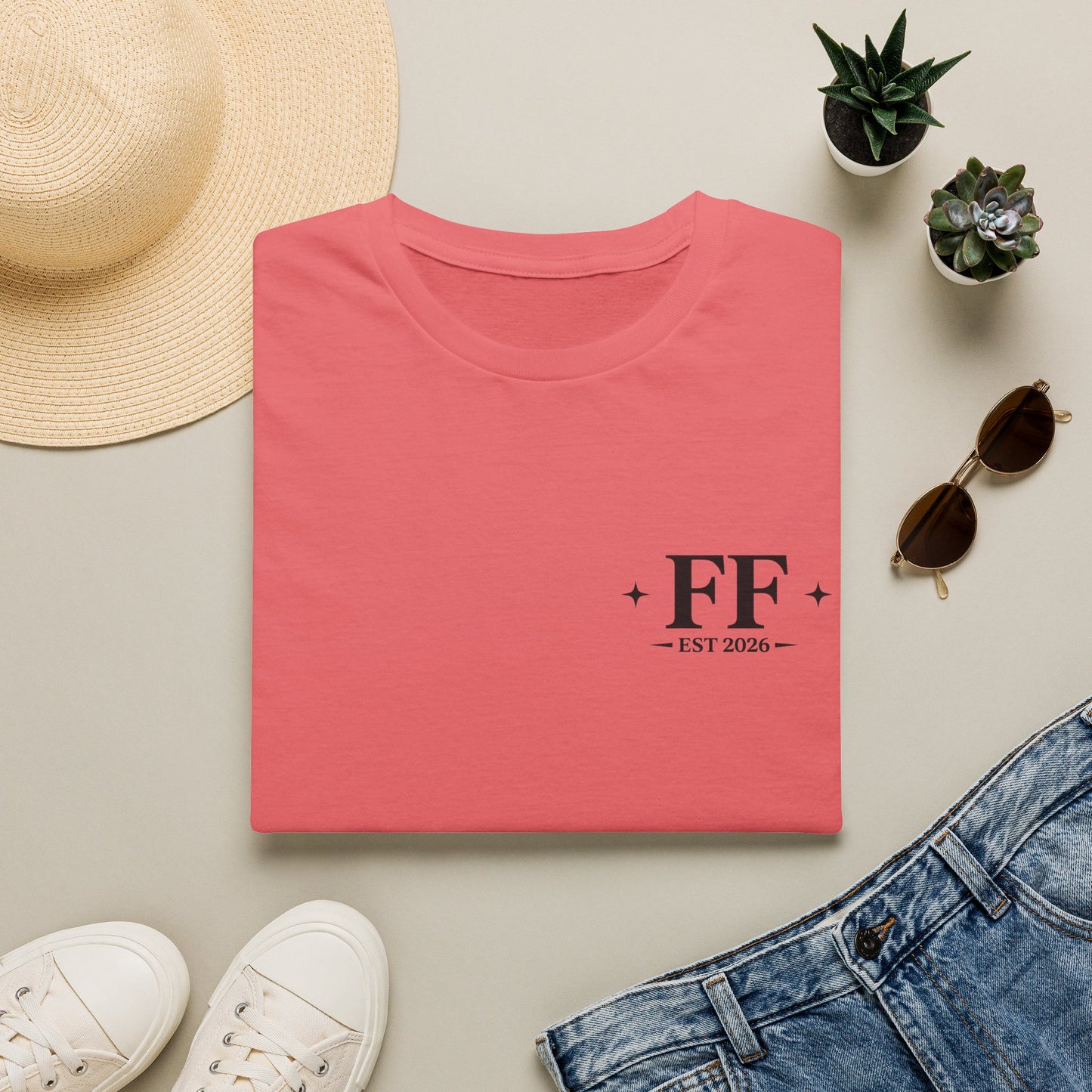 FF Est. 2026 Minimal Logo T-Shirt — Monogram Casual Tee