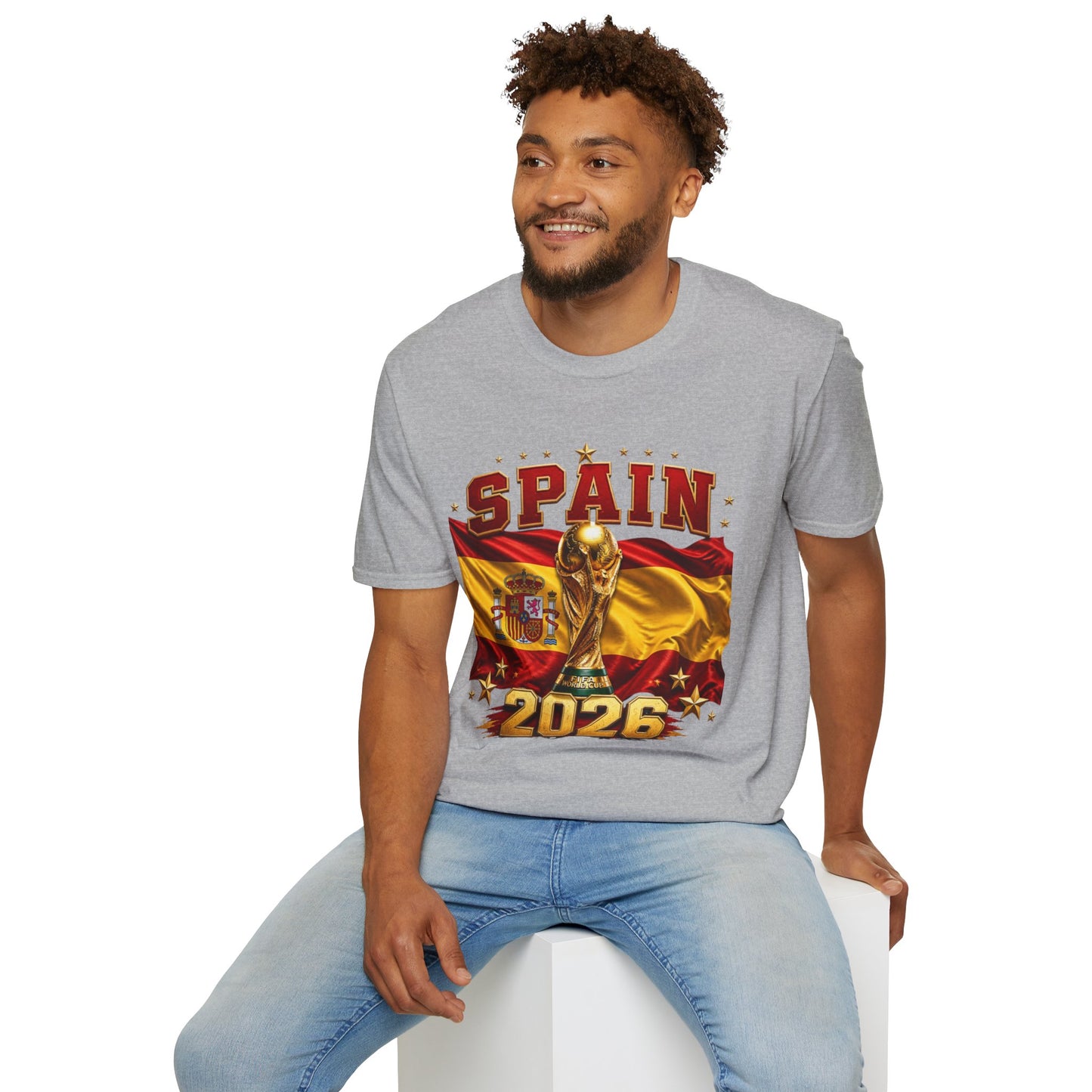Spain 2026 World Cup Tee — Spanish Flag & Trophy Soccer Shirt