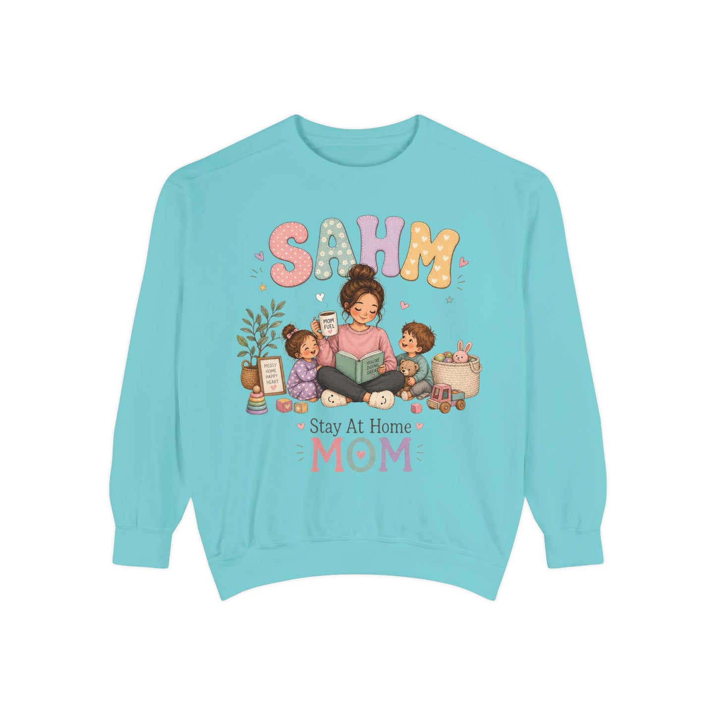 Stay At Home Mom Sweatshirt — SAHM Cozy Family Graphic Sweatshirt