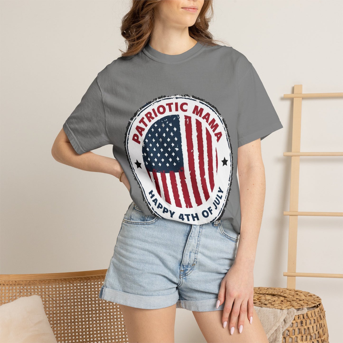 Patriotic Mama T-Shirt — Happy 4th of July American Flag Tee