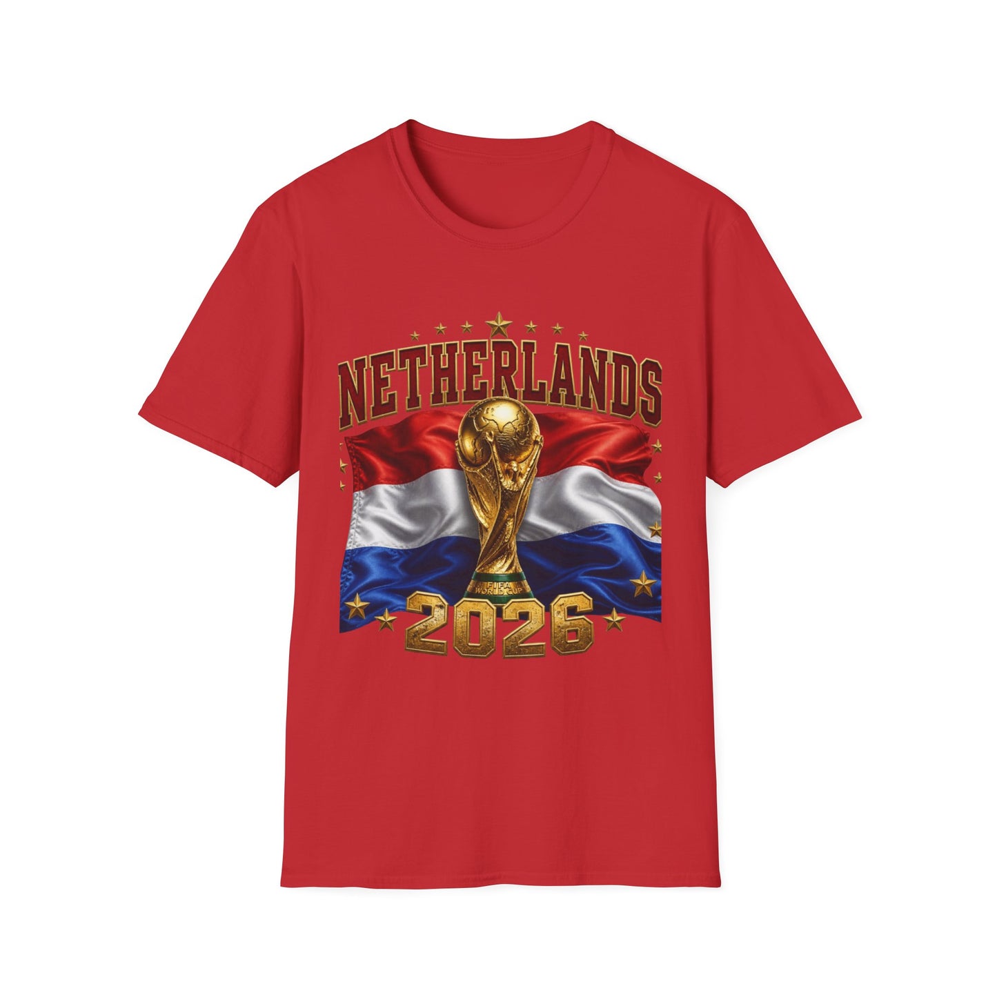 Netherlands 2026 World Cup T-Shirt — Dutch Flag & Trophy Football Tee